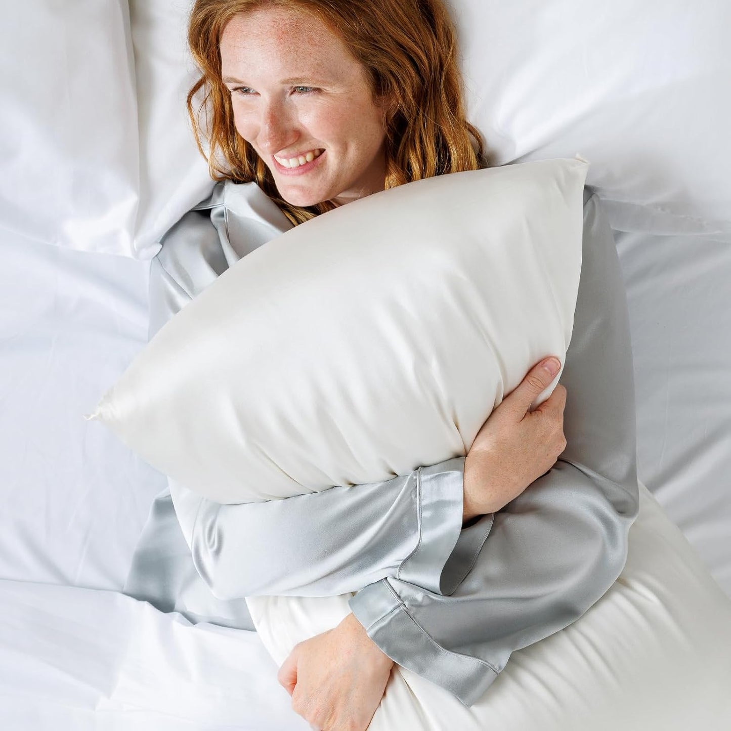 Fishers Finery 25mm 100% Pure Mulberry Silk Pillowcase (Silver Standard)