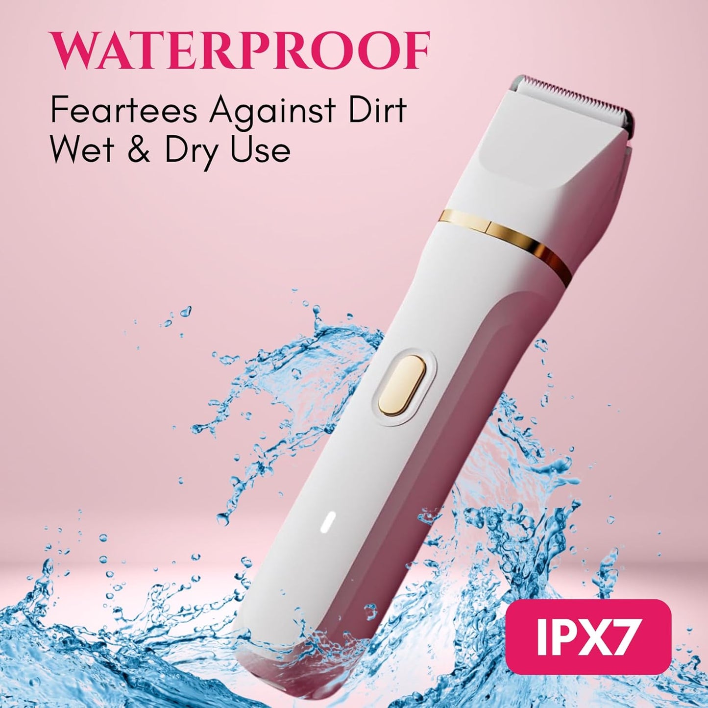 5-in-1 Bikini Trimmer Electric Razors with USB Cord, Excellent Facial Hair Elimination, Wet/Dry Body Shaver for Nose, Eyebrows, Beard, Leg, and Arm, IPX7 Waterproof (White)