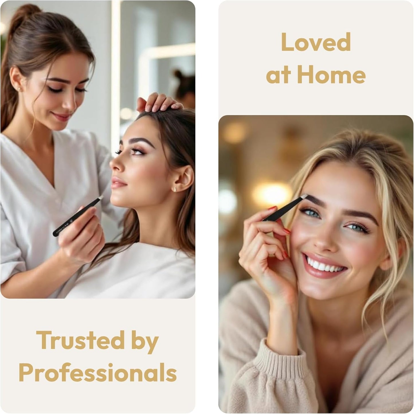 Ultra-Precision Professional Slant Tweezers for Women Facial Hair - German Stainless Steel, Lightweight Black Tweezers for Women & Men, Ideal for Eyebrow & Facial Grooming (Matte Black)