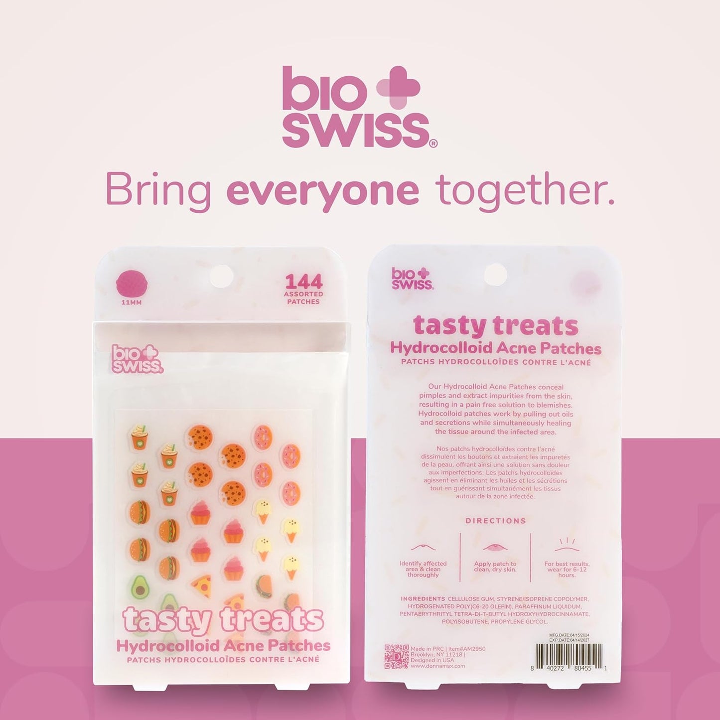 BioSwiss Tasty Treats Pimple Patches, Hydrocolloid Acne Patch for Zits and Blemishes, Face and Skin Stickers, 144 Count