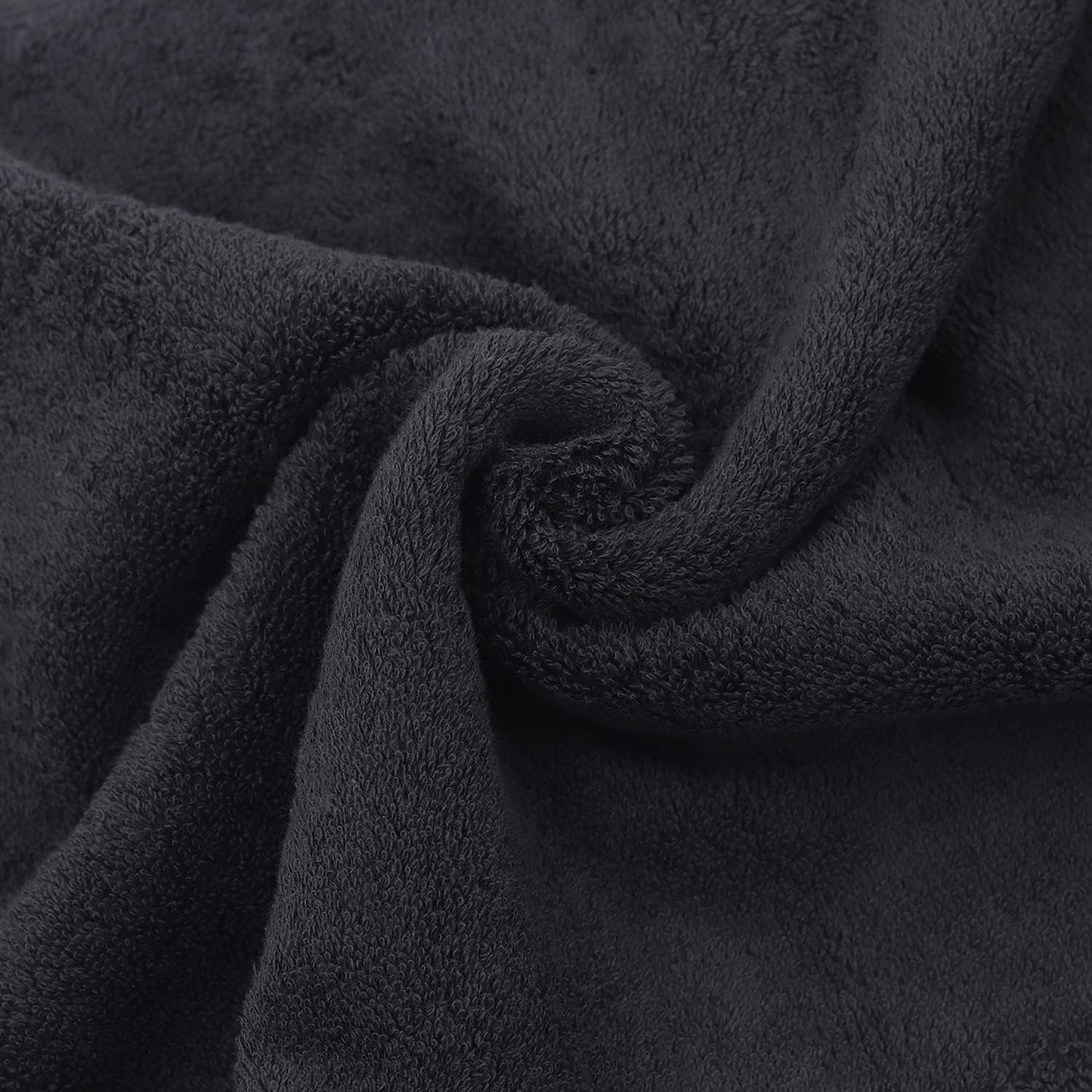 Monogrammed Hand Towel, Personalized Initial Gift, Extra Absorbent 100% Turkish Cotton - Soft Terry Finish - Set of 2 - White Block Initial J - Embroidered on Black Towels