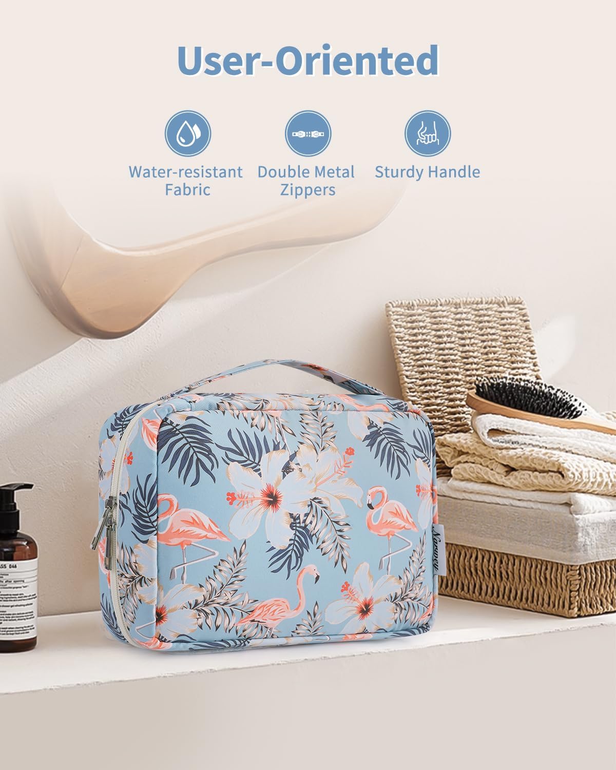 Narwey Small Hanging Travel Toiletry Bag for Women, Travel Bag for Toiletries, Makeup Bag Organizer Cosmetic Bags Make Up Bags for Girls