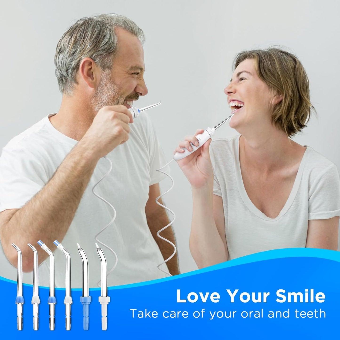 Replacement Tips for Waterpik, Water Flosser Replacement Heads Parts for Waterpik Oral Irrigator(2 Classic Jet Tips + 2 Plaque Chaser Tips + 2 Periodontal Tips + Storage Case Combo)