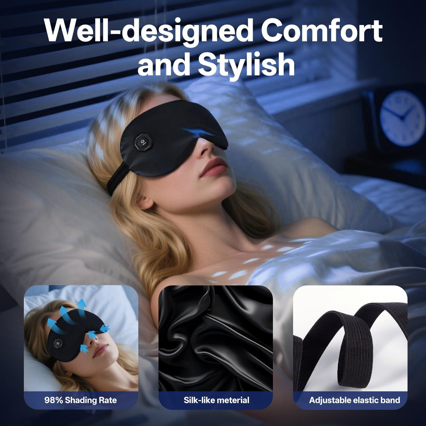 Heated Eye Mask for Dry Eyes- Warm Compress, Washable Electric Eye Heating pad for Sleep, Cordless Heat Mask for Chalazion & Stye Eye Treatment