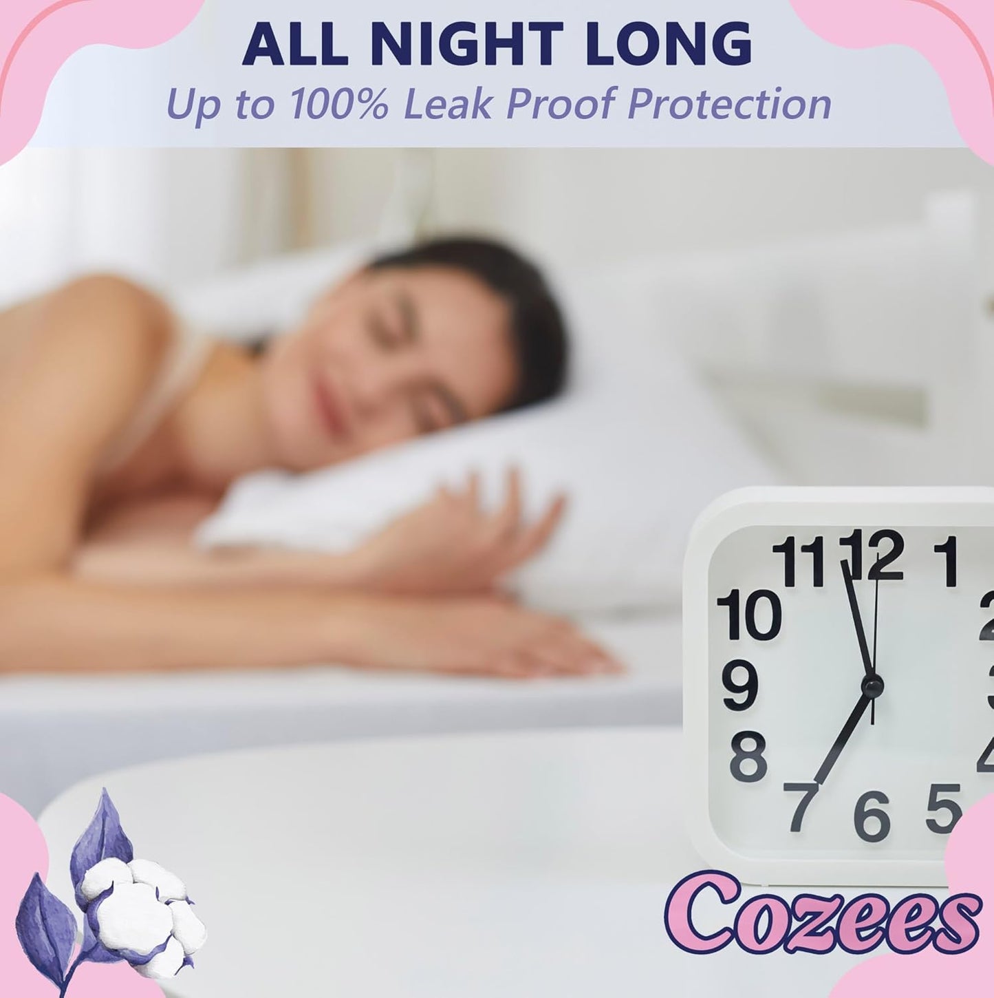 Cozees Disposable Period Underwear for Women, Menstrual and Postpartum High Absorbency, Cotton Covered Comfort, Made in USA (9 Count, Large/X-Large)