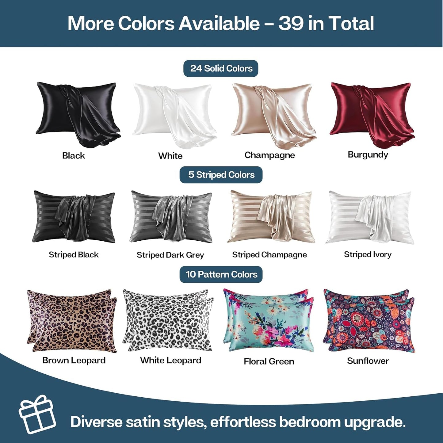 MR&HM Satin Pillowcase for Hair and Skin, Silk Satin Pillowcase 2 Pack, Queen Size Pillow Cases Set of 2, Silky Pillow Cover with Envelope Closure (20x30, Teal)