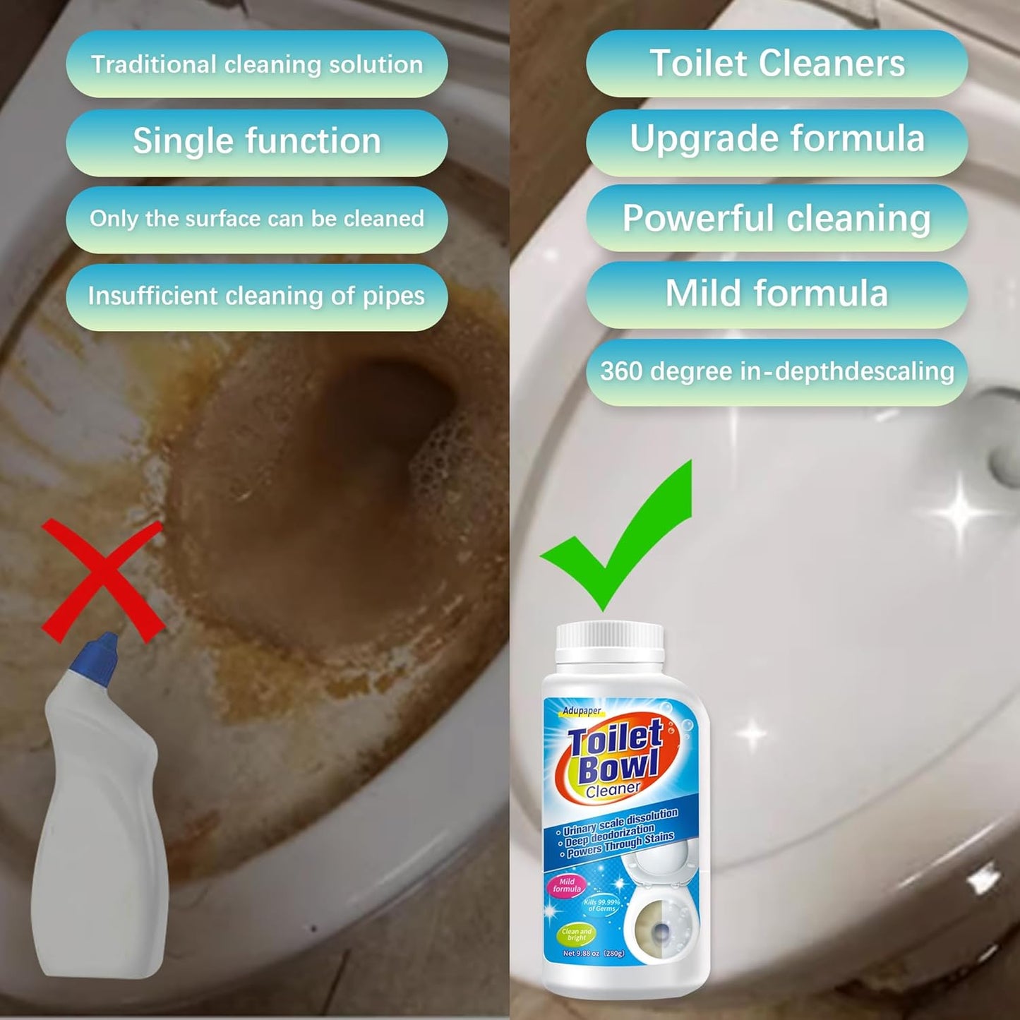 Pumice Stone for Toilet Bowl Cleaning, Powerfully Cleans Hard Water Rings, Calcium Buildup & Stains, Suitable for Cleaning Toilets, Bathtubs