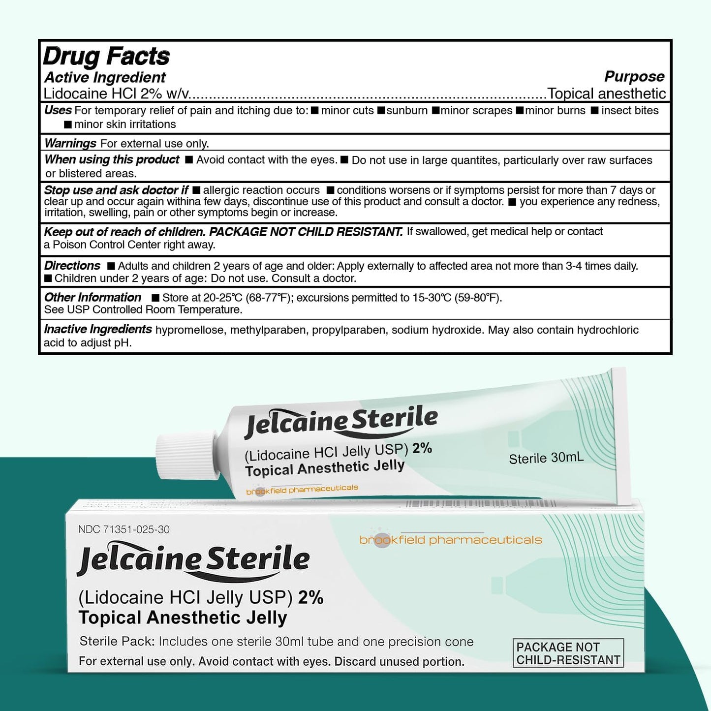 Lidocaine Jelly 2% Numbing Gel for Burn Relief 30ml - Sunburn Relief with Lidocaine, Topical for Pain, Minor Cuts, Skin Irritation, Insect Bites, Sensitive Area, Anesthetic Over-the-Counter Medication