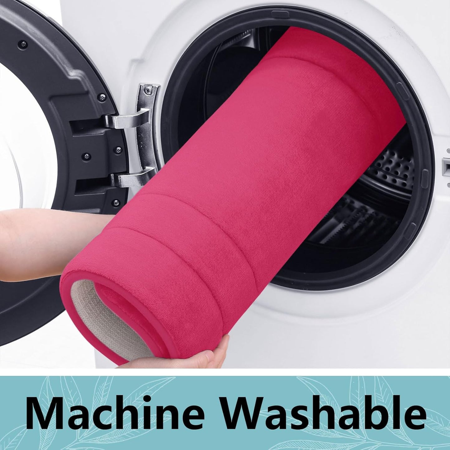 Arotive Memory Foam Bathroom Rug Mat 54x24, Ultra Soft and Absorbent Bath Mat, Machine Wash Dry, Comfortable Bath Rug Carpet for Bathroom Floor, Tub and Shower, Deep Pink