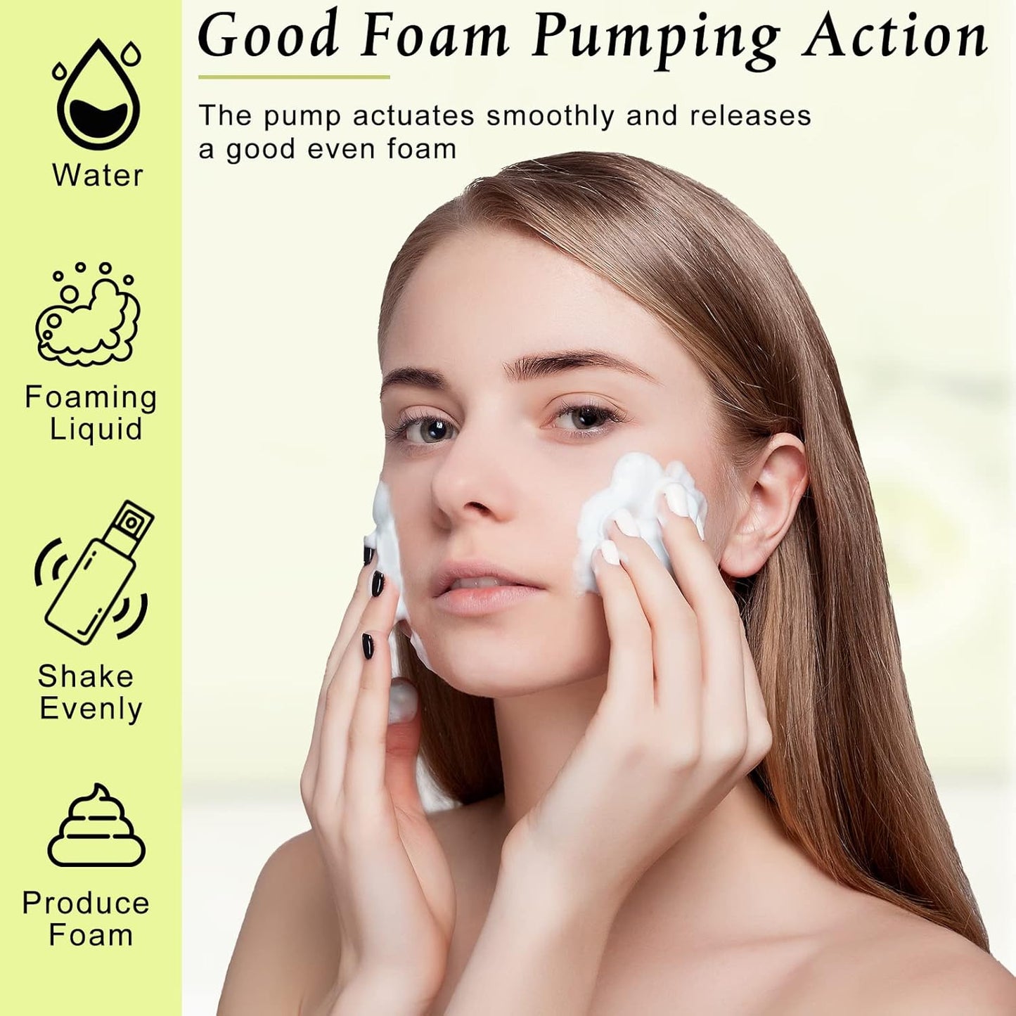 70 Pcs 2 oz Plastic Foam Soap Dispensers Refillable Lash Shampoo Bottles with Pump Mini Eyelash Cleaning Foam Bottle Dispenser for Refillable Travel Cosmetics (Transparent)