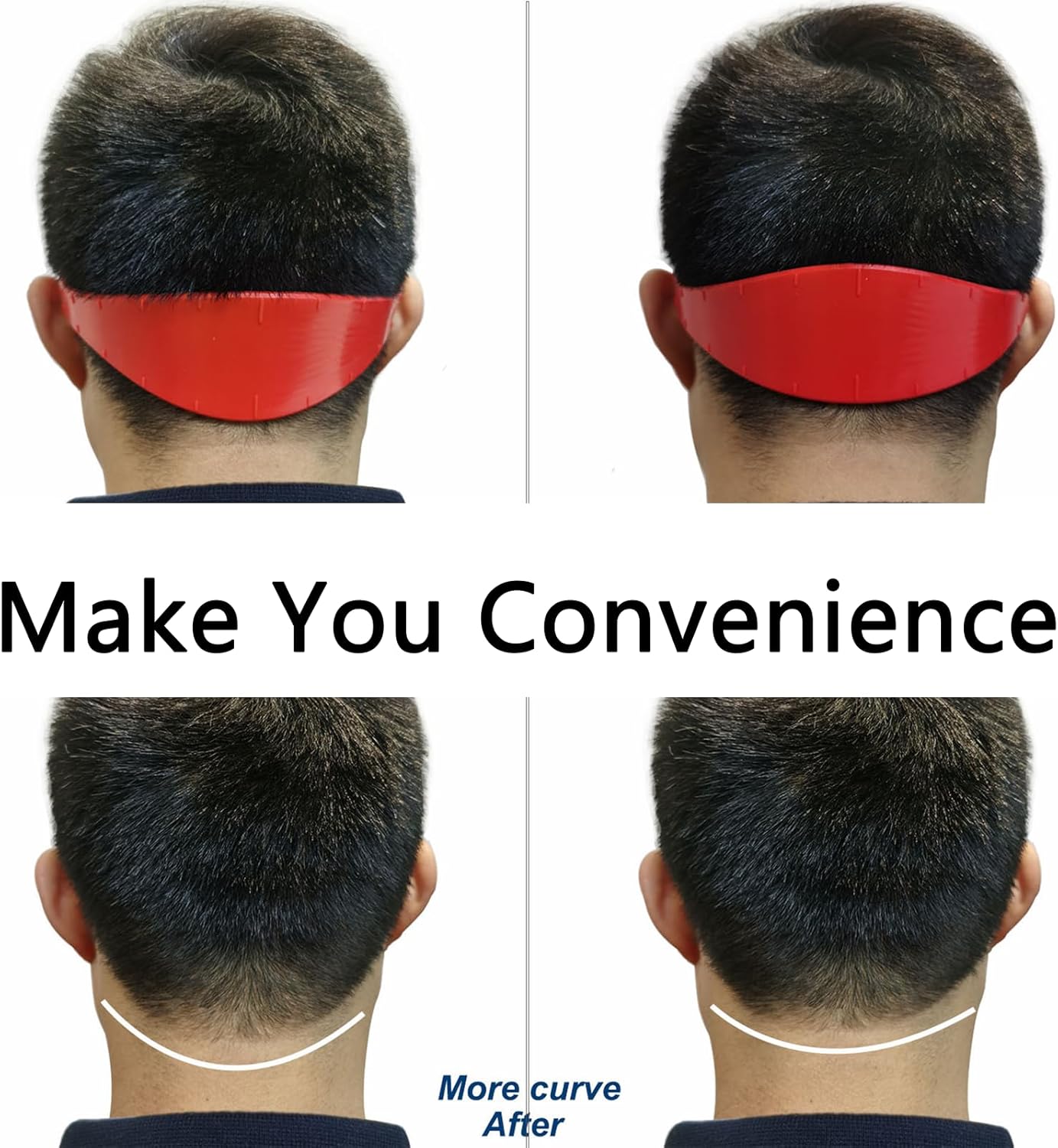 3pcs Neckline Shaving Template,Hair Trimming Guide,Diy Self Haircutting System,Adjustable Curved Silicone Haircut Band,Easy Use Tool Soft Portable,for Diy Home Haircut,Hair Cutting Guide Tool