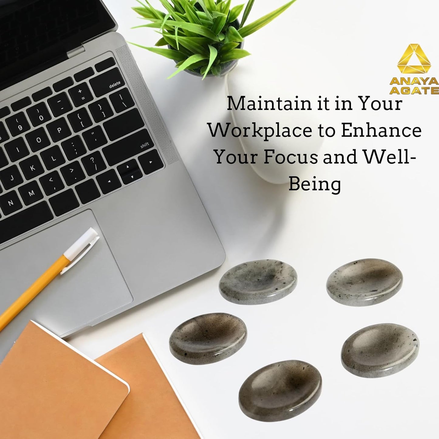 Iolite Worry Stones – Crystal Thumb Worry Stone for Anxiety, Stress – Relaxing and Soothing Balance Stones for Meditation, Stress Relief – Healing Stones and Crystals for Men and Women