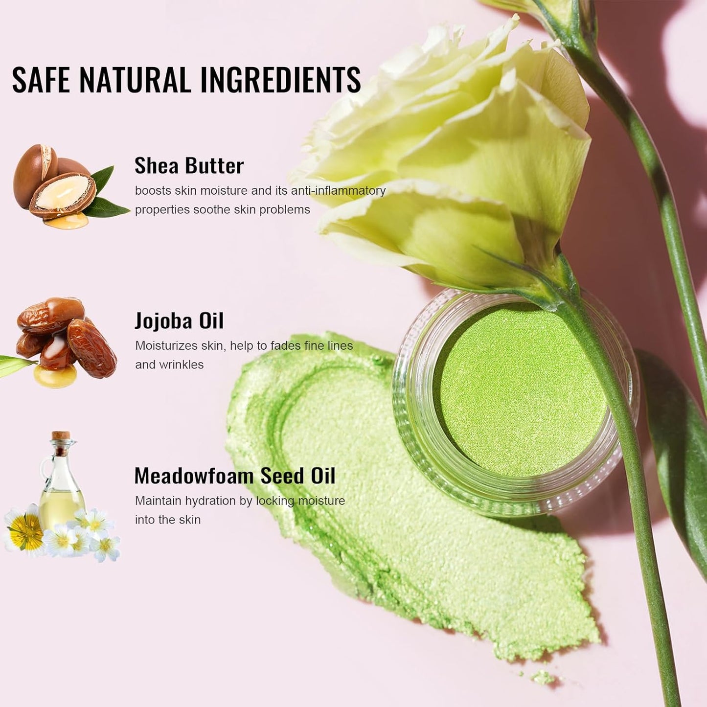 Oulac Warm Peach Glitter Cream Eyeshadow also as Highlighter, Large Capacity with Moisturizing Smooth Formula. Highly Pigmented Shimmer Eye Makeup.Waterproof,6g (08)