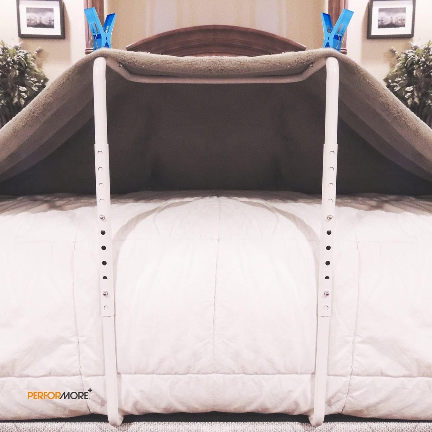 Adjustable Blanket Lifter/Support with Bed Support (Height of 23"โ31") and 2 Clips(Random Color), Heavy Duty Steel, Ideal for Arthritis Relief, Restless Legs, Foot Cramping, Surgery Recovery