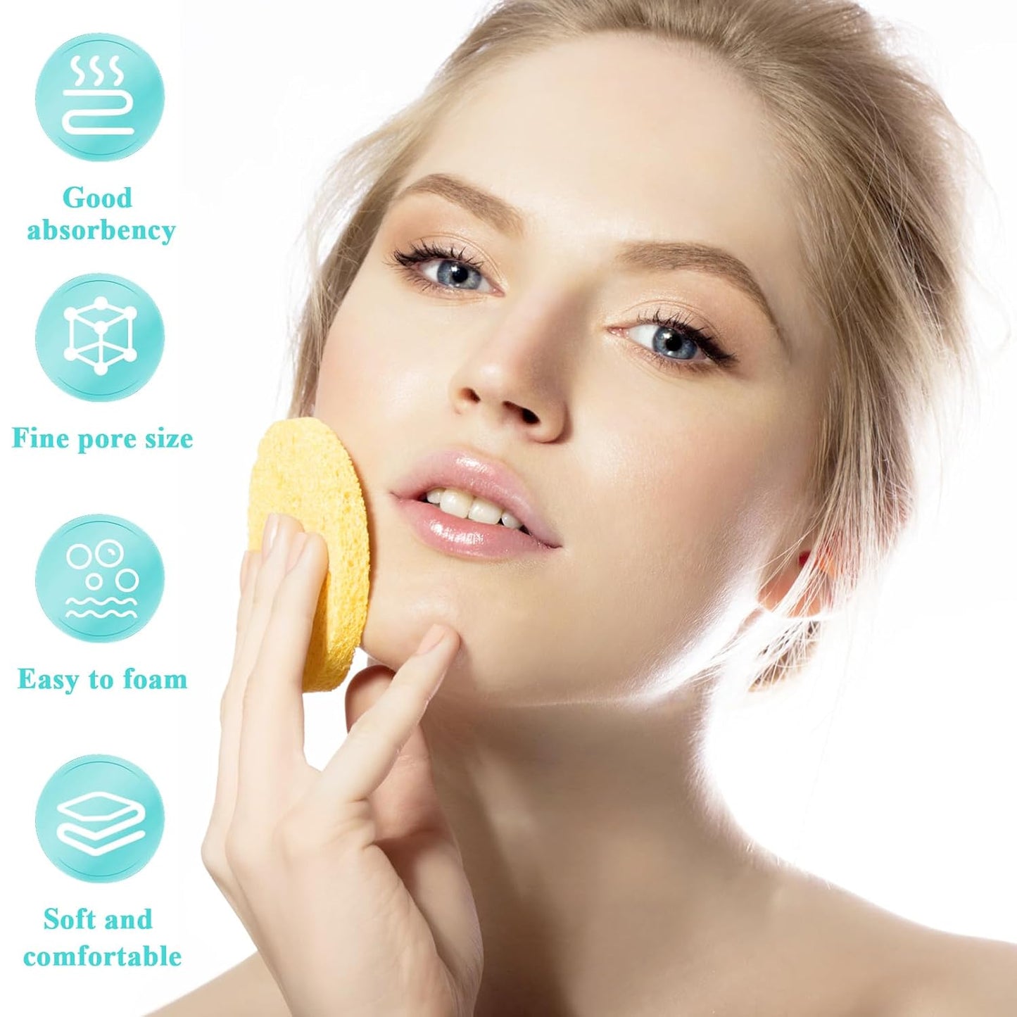 240 Pcs Compressed Facial Sponge,Professional Makeup Removal Sponge,Round Face Cleaning Sponge for Spa,Exfoliating,Face Wash(Yellow,Pink,Blue)