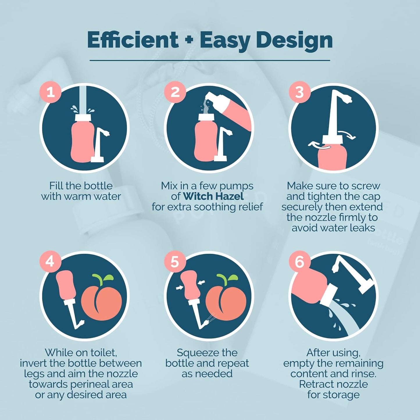 Popped Peri Bottle for Postpartum Care | Portable Bidet | Spray Bottle for Pain Relief, Tears, and Hemorrhoids After Birth | Postpartum Essential (Pink, 10 oz)