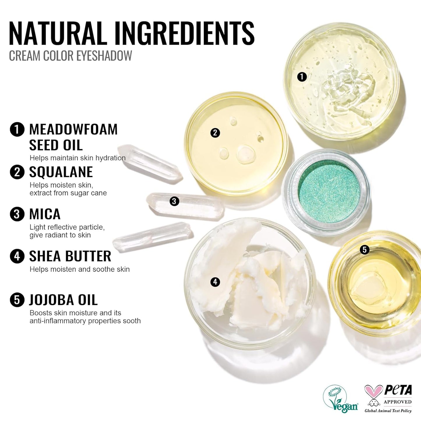 Oulac Shimmer Cream Eyeshadow also for Highlighter Blendable Eye Shadow Waterproof&Long Lasting with Moisturizing Formula Soft Shimmer Eye Make-up,Vegan & Cruelty-Free,6g 25