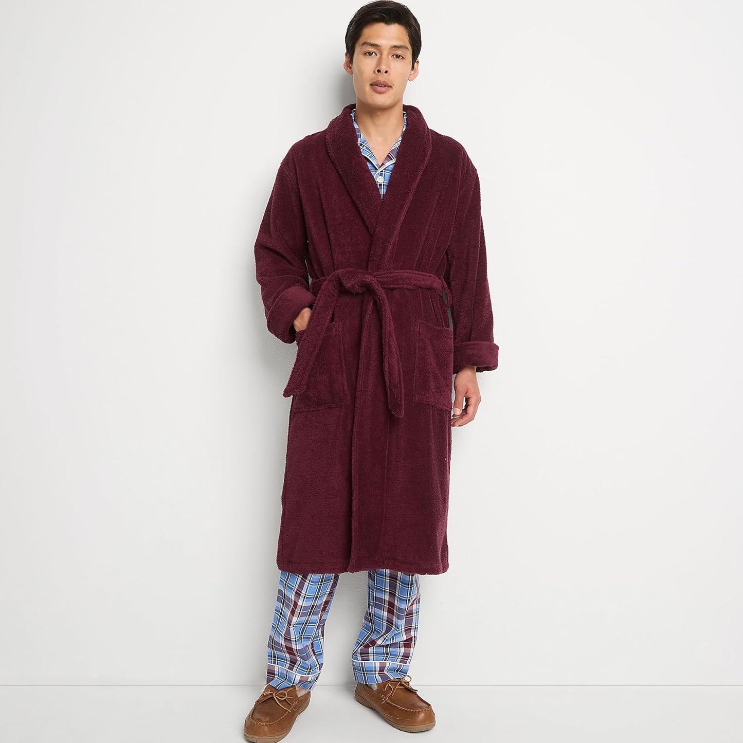 Lands' End Men's Calf Length Turkish Cotton Terry Bathrobe