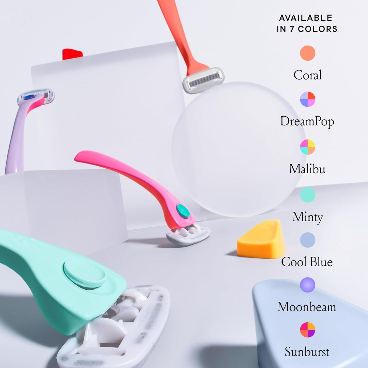 Billie Razors for Women Shave Kit – Women’s Razor + 4 x 5-Blade Razor Refills + Magnetic Holder – Malibu