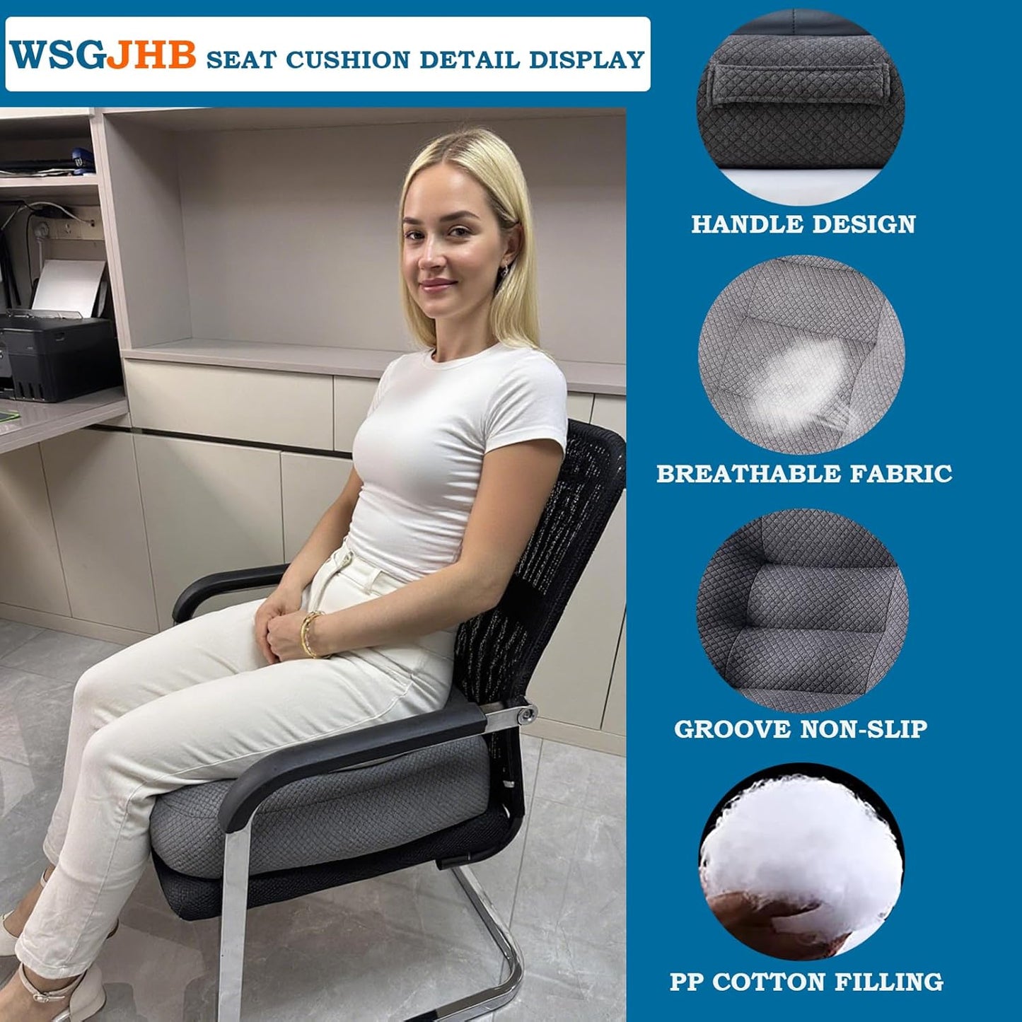 Adult Booster Seat Cushion, Car Seat Cushions for Short People/thick Office Chair Booster Seat Increase Field of View, for Trucks, Car, Office Chair, Home, Wheelchair,angle Lift Seat Cushion (grey)