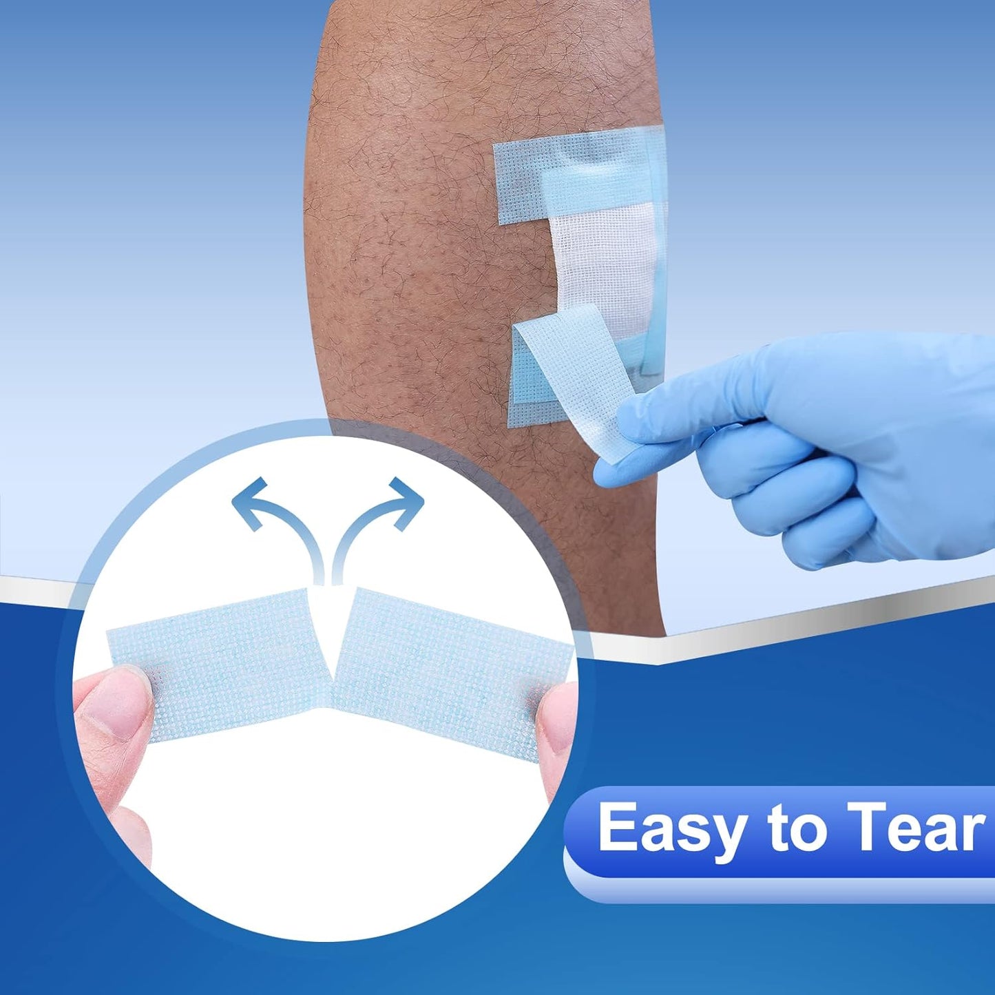 4 Rolls Silicone Sensitive Skin Tape 1"x 4 Yard, Repositionable Medical Tape for Waterproof, Easy to Remove, Blue Lash Tape Non-Woven Silicone Roll Tape for Wound Care