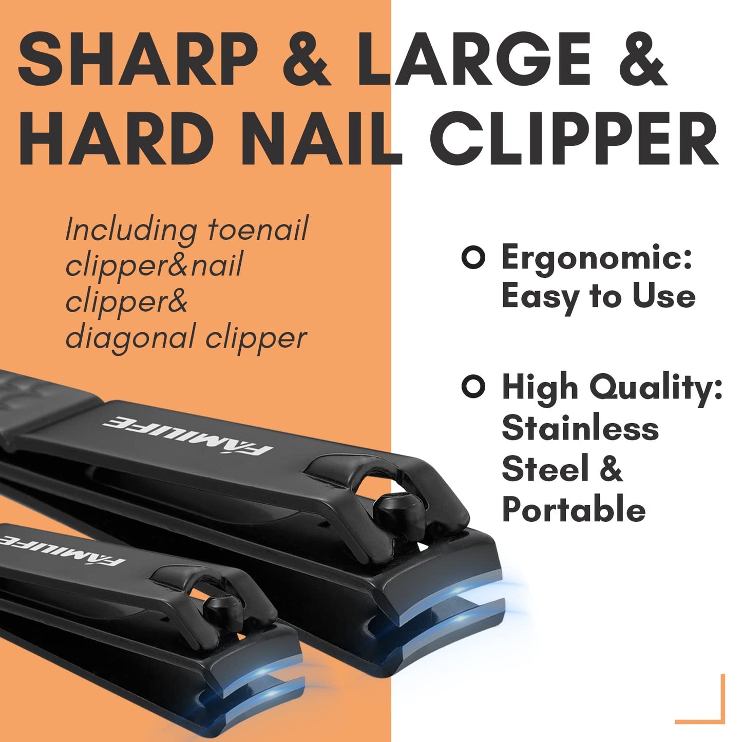 FAMILIFE Gifts for Men, Manicure Set Clippers Manicure Kit Nail Clipper Sets 16pcs Mens Grooming Kits Professional Stainless Steel Nail Kit Brown Leather Case Travel Kits