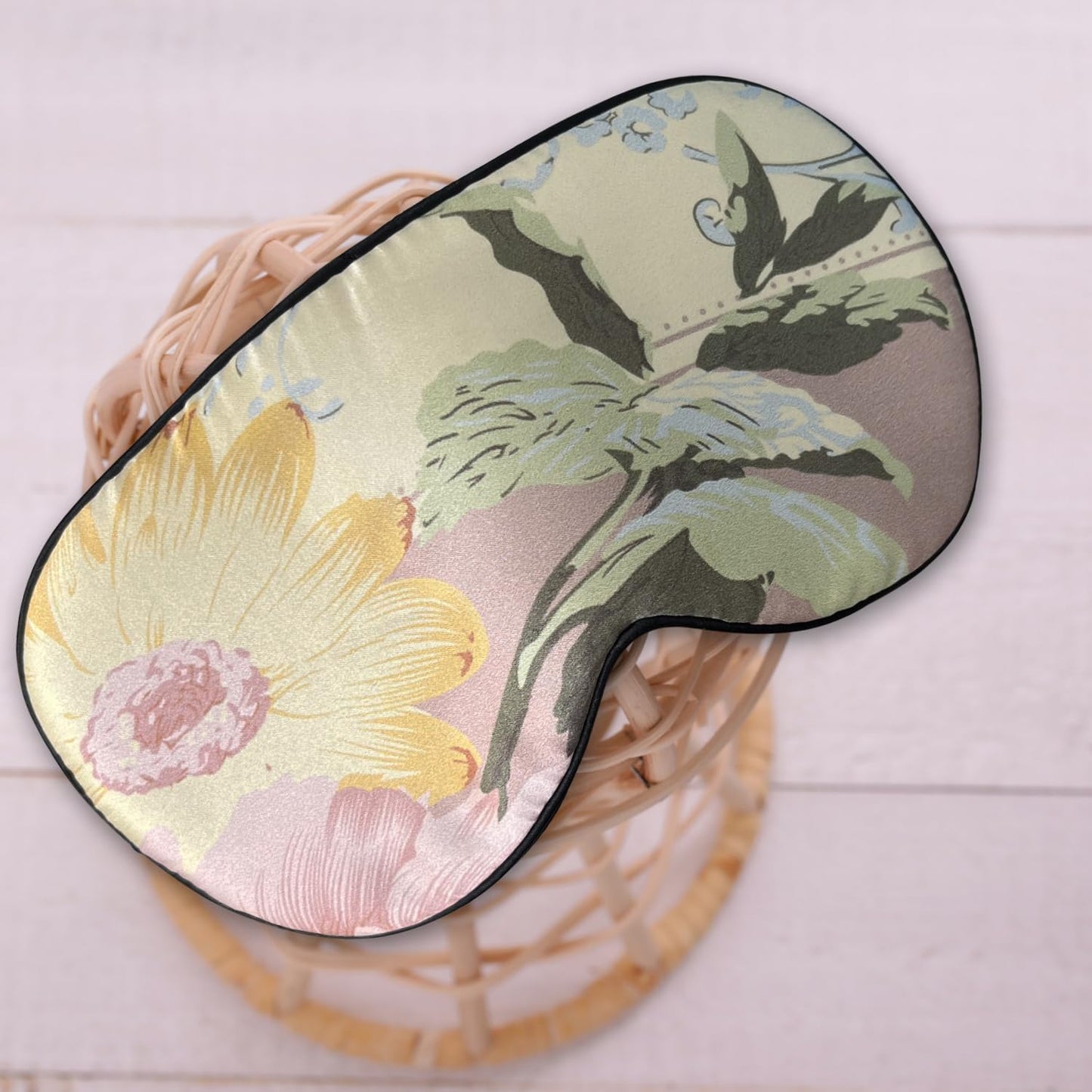 Maxfeel 100% Pure Silk Eye Mask Sleep Eye Mask Eye Cover Eyeshade Sleeping Eye Mask Floral Colors (#28)