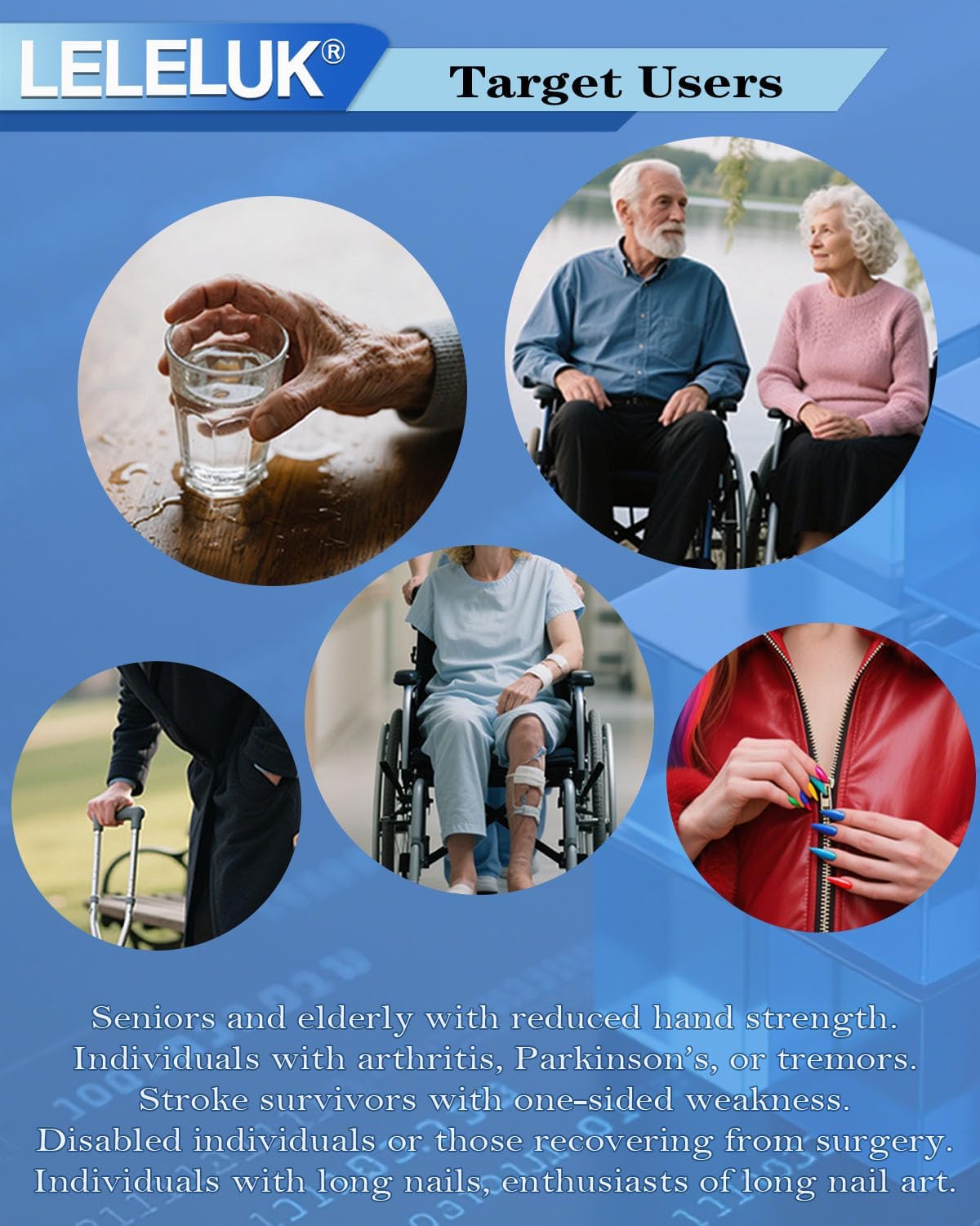 Button Hook and Zipper Pull with Strap for One-Handed Dressing - Adaptive Clothing Aid for Seniors, Disabled, Arthritis - Non-Slip Ergonomic Handle for Easy Buttoning - Portable Dressing Tool