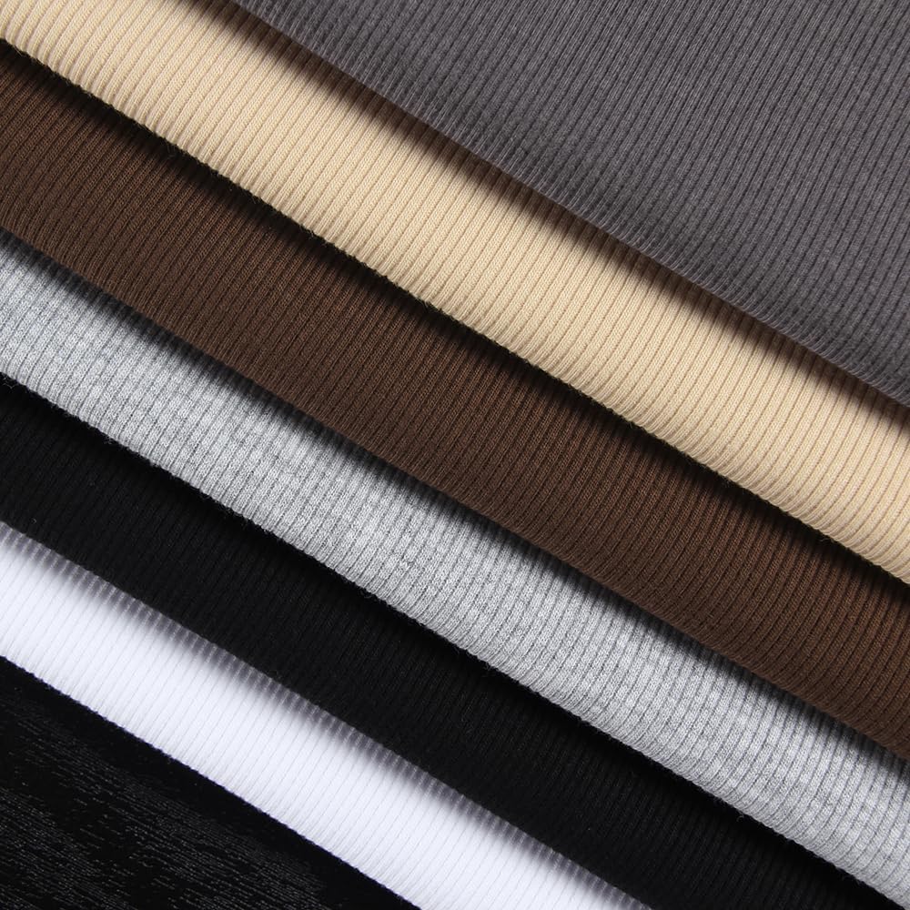 GEMBERA Womens Sleeveless Racerback High Neck Casual Basic Cotton Ribbed Fitted Tank Top