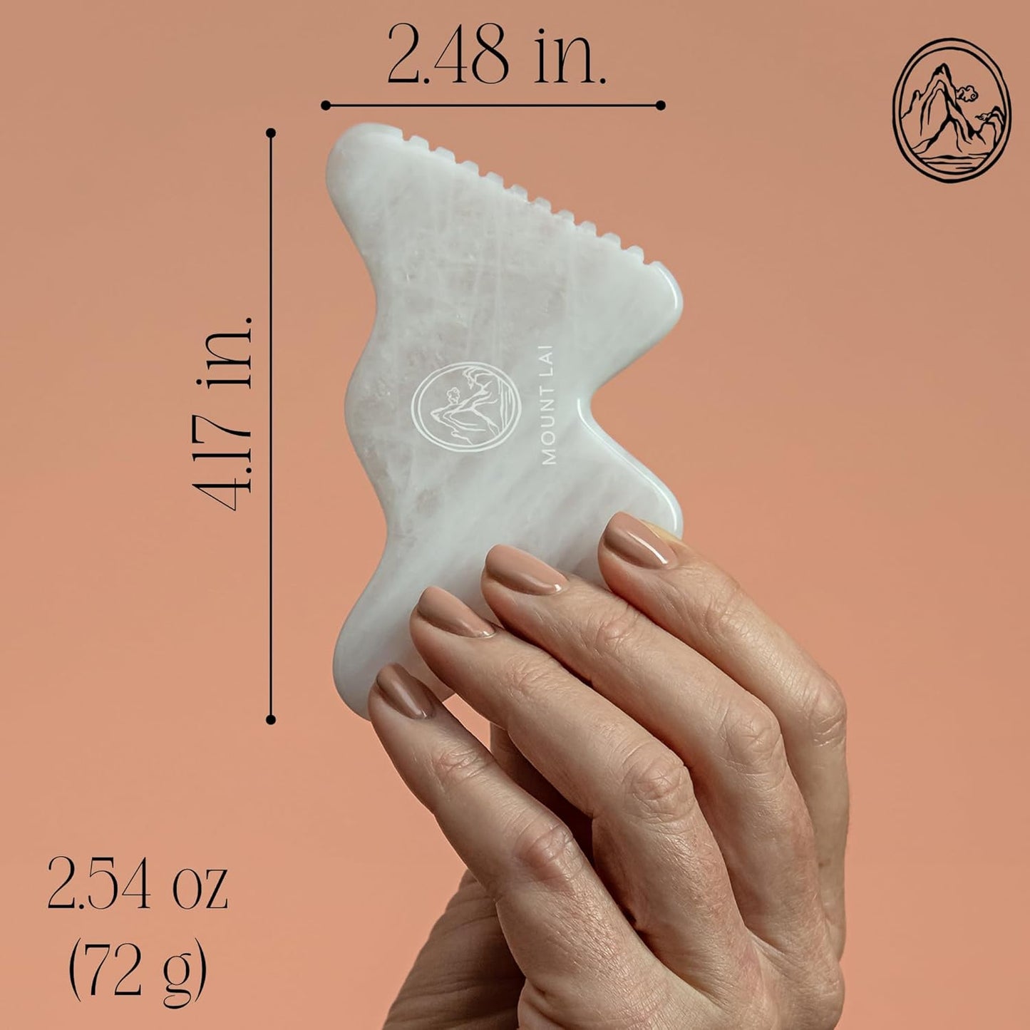 Mount Lai Vitality Qi White Jade Gua Sha Facial Tool – The Imperial Stone of Purity – Patented 5-Sided Professional Sculpting Tool for Lymphatic Drainage, Precision Contouring & Imperial Radiance