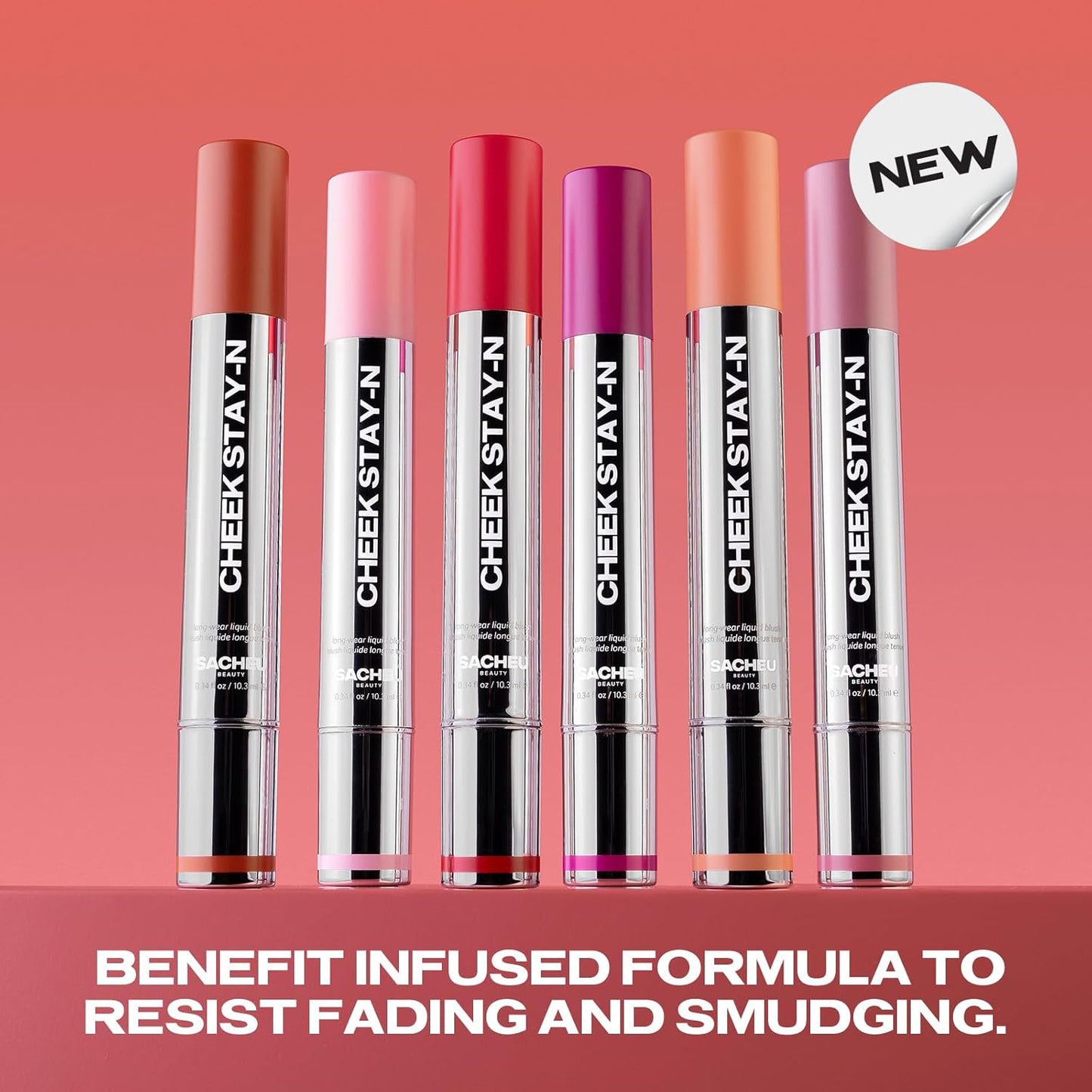 Sacheu Cheek STAY-N Liquid Blush for Cheeks — High Pigment, Buildable, Lightweight Cream Blush Infused With Squalane, for Dewy Radiant Flushed Cheeks — Long-lasting & Cruelty Free, Pretty in Pink Duo