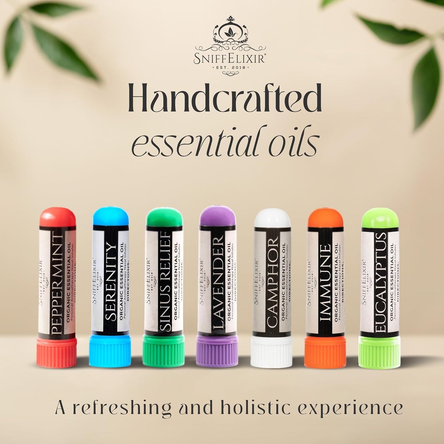 Eucalyptus Nasal Inhaler with Essential Oils for Adults - Natural Aromatherapy Stick for Breathing, Portable