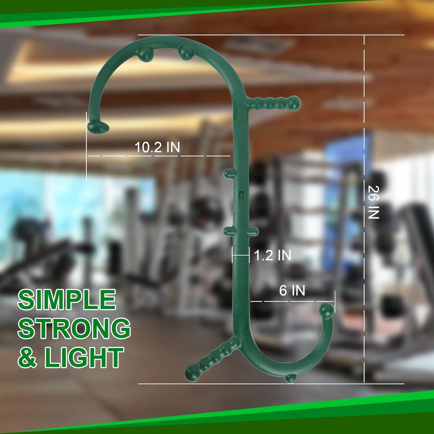 Massage Trigger Point Cane, Body Deep Tissue, Handheld Back, Neck, Shoulder, Leg and Feet Massager Rod, Muscle Release Tool Self Massage Hook Cane Gifts for Women & Men, Green