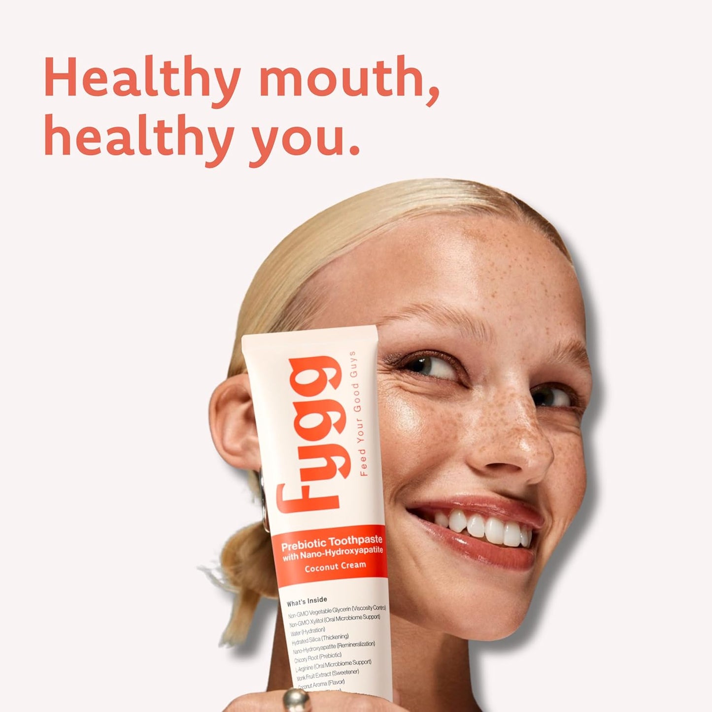 Fluoride-Free Toothpaste with Prebioitics – Coconut Cream Flavor (4oz) | Nano-Hydroxyapatite Remineralizing for Sensitive Teeth, Whitening & Enamel Repair