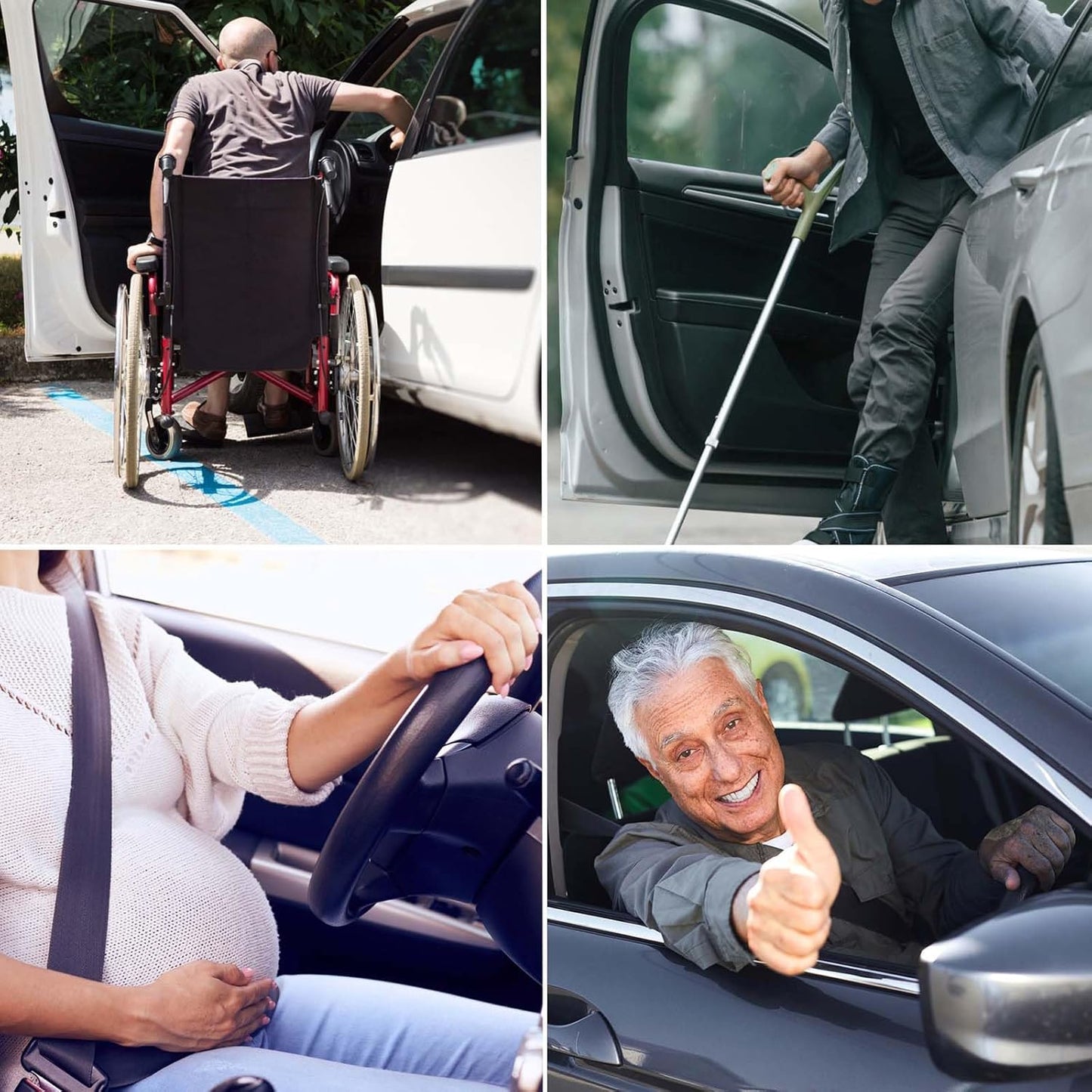 3PC Mobility Standalone Standing Assist Grip Handle/Adjustable Standing Aid Safety Handle/Kit Car Door Assist Handle for Elderly and Handicapped, Injured, Pregnant Woman