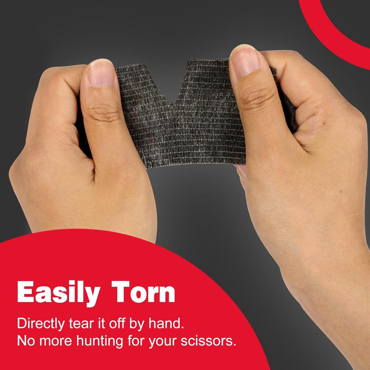 AZEN 16 Pack Self Adhesive Bandage Wrap Black, 2" X 5 Yards Black Athletic Tape, Vet Wrap, Tattoo Grip Tape Wrap,Ankle Tape, Cohesive Bandage Wrap