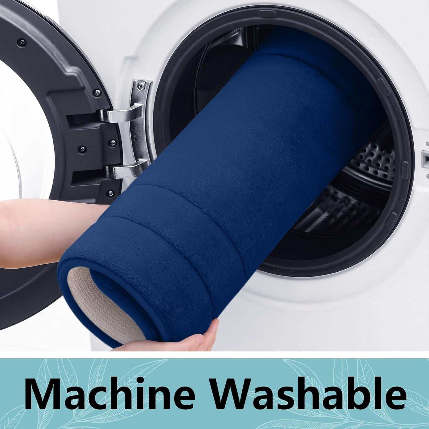 Arotive Memory Foam Bathroom Rug Mat 47x20, Ultra Soft and Absorbent Bath Mat, Machine Wash Dry, Comfortable Bath Rug Carpet for Bathroom Floor, Tub and Shower, Navy