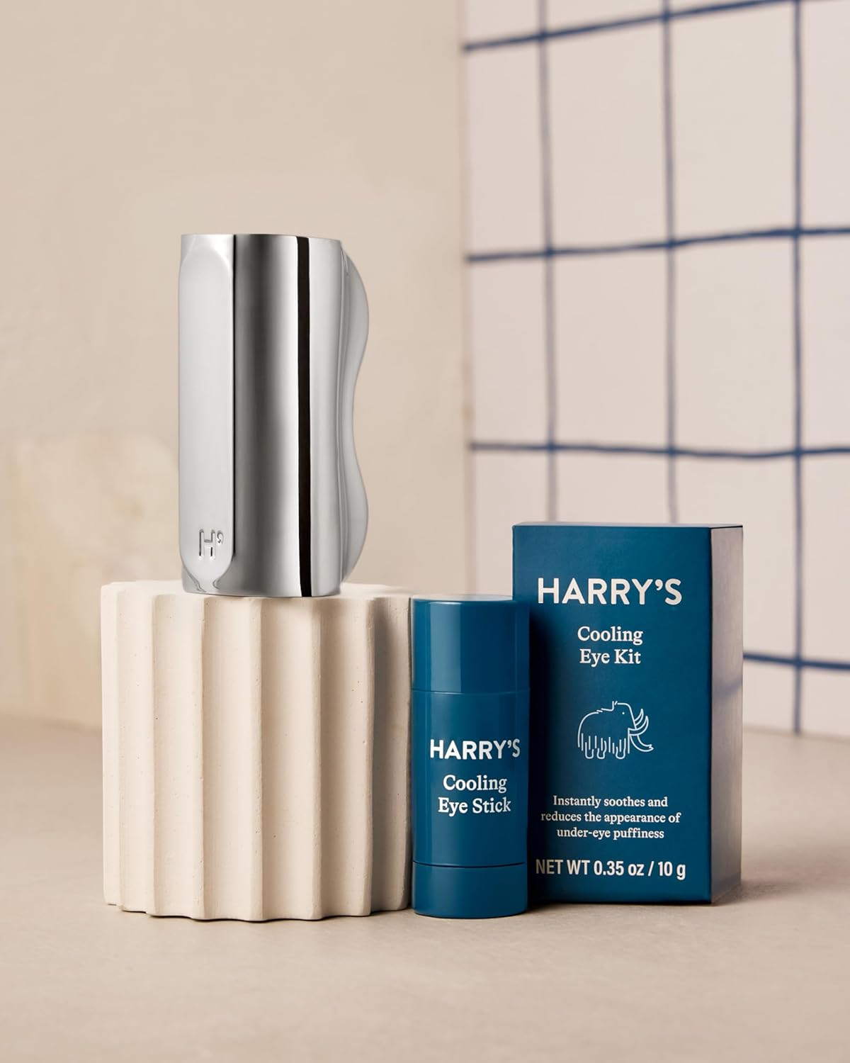 Harry's Cooling Eye Kit for Men - Gua Sha Depuffing Facial Massage Tool and 2 Cooling Eye Sticks