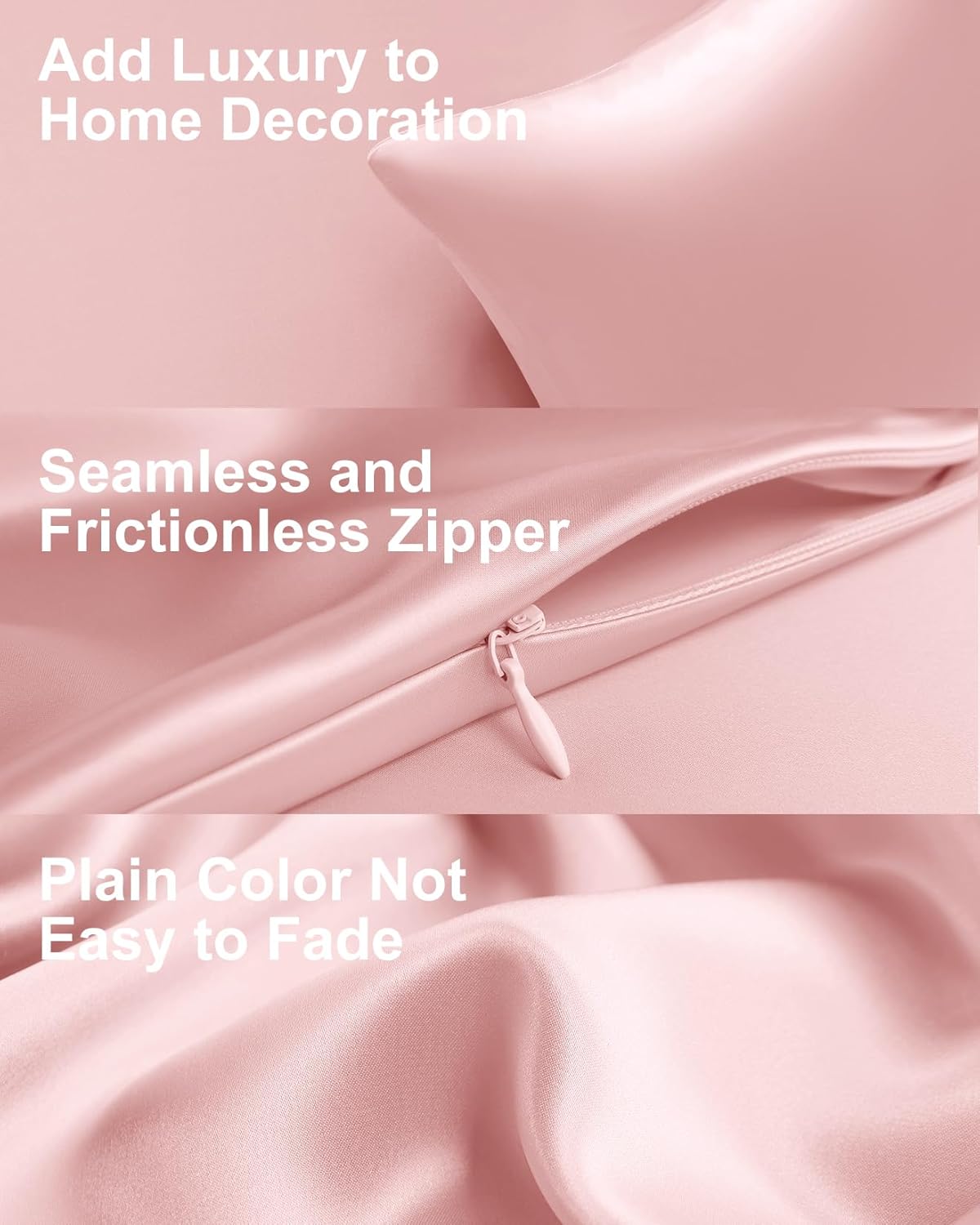 THXSILK Mulberry Silk Pillowcase Hypoallergenic Zipper Pillow Case - Highest Grade 6A+ 100% Pure Mulberry Real Silk Pillowcase, 1PC (Light Pink, Queen Size 20"x30")