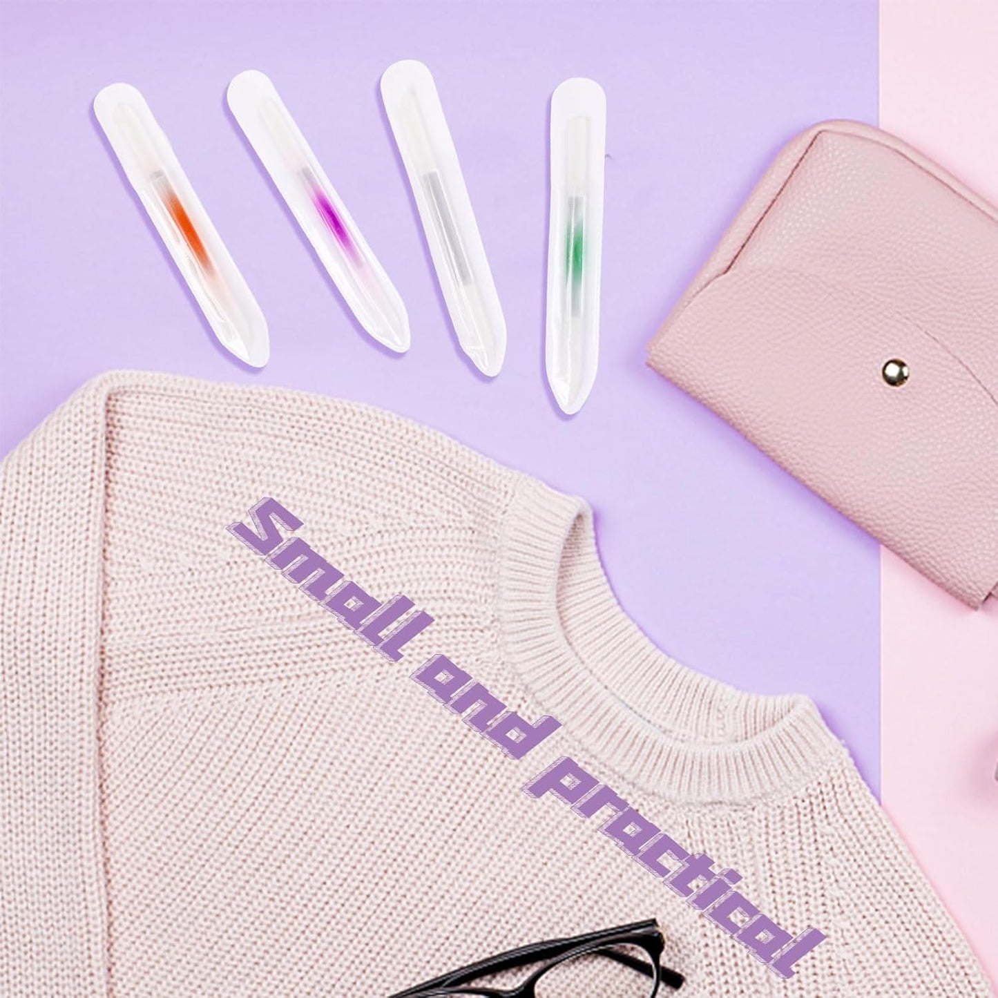 4Pcs Glass Cuticle Pusher, Dual-Ended Manicure Stick, Crystal Cuticle Pusher Glass File, Professional Precision Filing Cuticle Remover, Manicure Pedicure Tools for Nails and Cuticles Care……