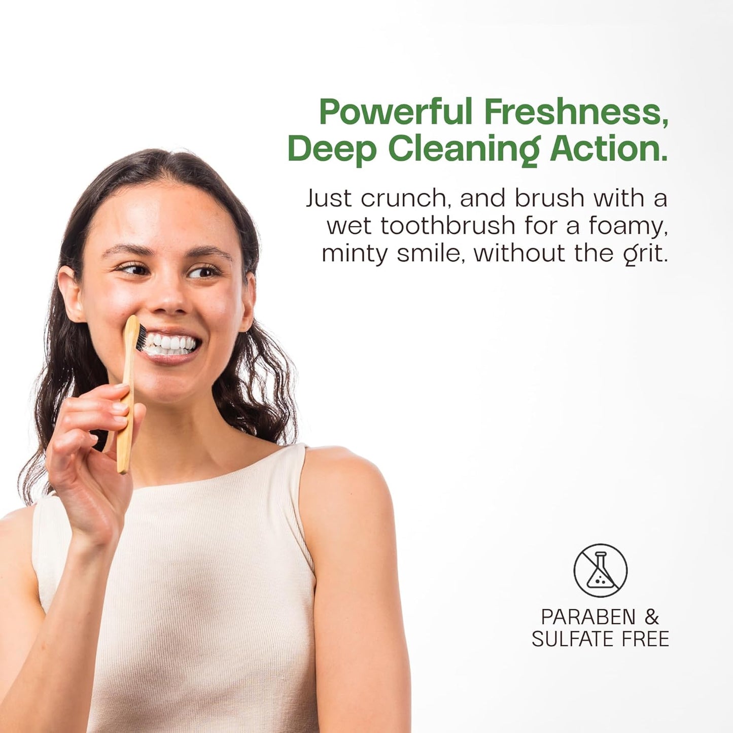 Toothpaste Tablets with Fluoride & Xylitol | Whitening, Sensitivity Relief & Enamel Remineralization | Chewable, Plastic-Free, Travel-Friendly - Mint, 180 Count (2 x 90), Made in USA