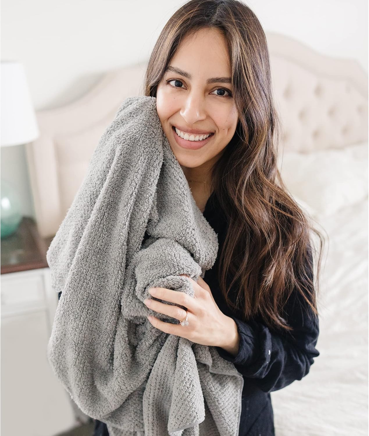 2 Packs Large Microfiber Hair Towels for Women, Super Absorbent & Quick Dry Hair Towel Wrap for Curly Hair Long & Short Hair- Anti-Frizz Hair Turbans for Wet Hair - 27.5''*39.4''