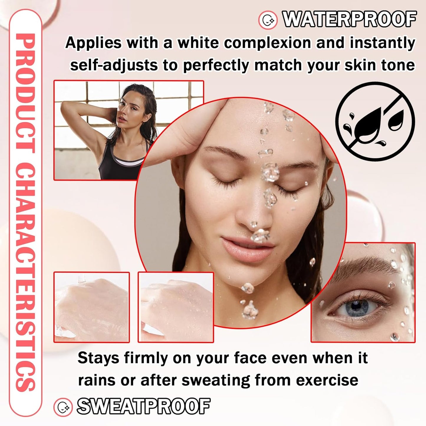 Color Changing Liquid Foundation & CC Cream Makeup Set,Moisturizing BB Cream & Loose Setting Face Powder with Makeup Sponge