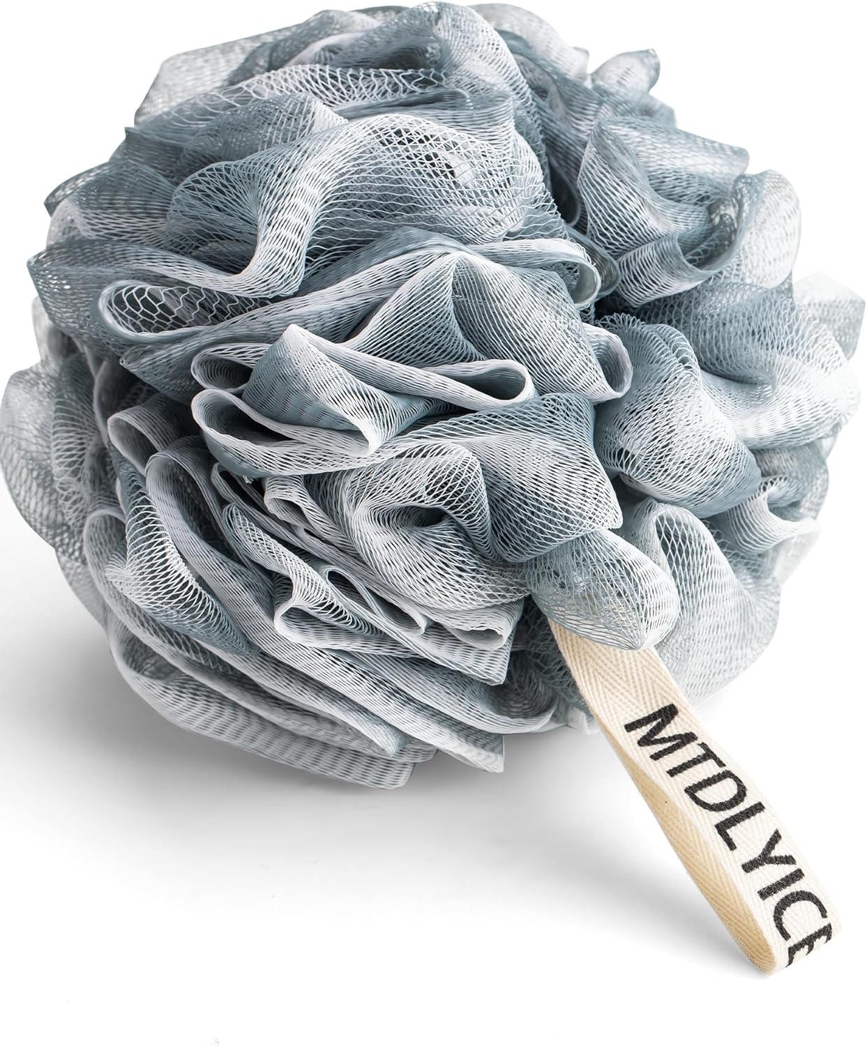 Loofah Sponge, XXL Large Loofah 100g 4 Pack, Bath Sponge Soft Mesh Shower Loofah for Men, Body Scrub, Shower Pouf Bath Accessories, for Body Wash, Soap (Blue Gray)