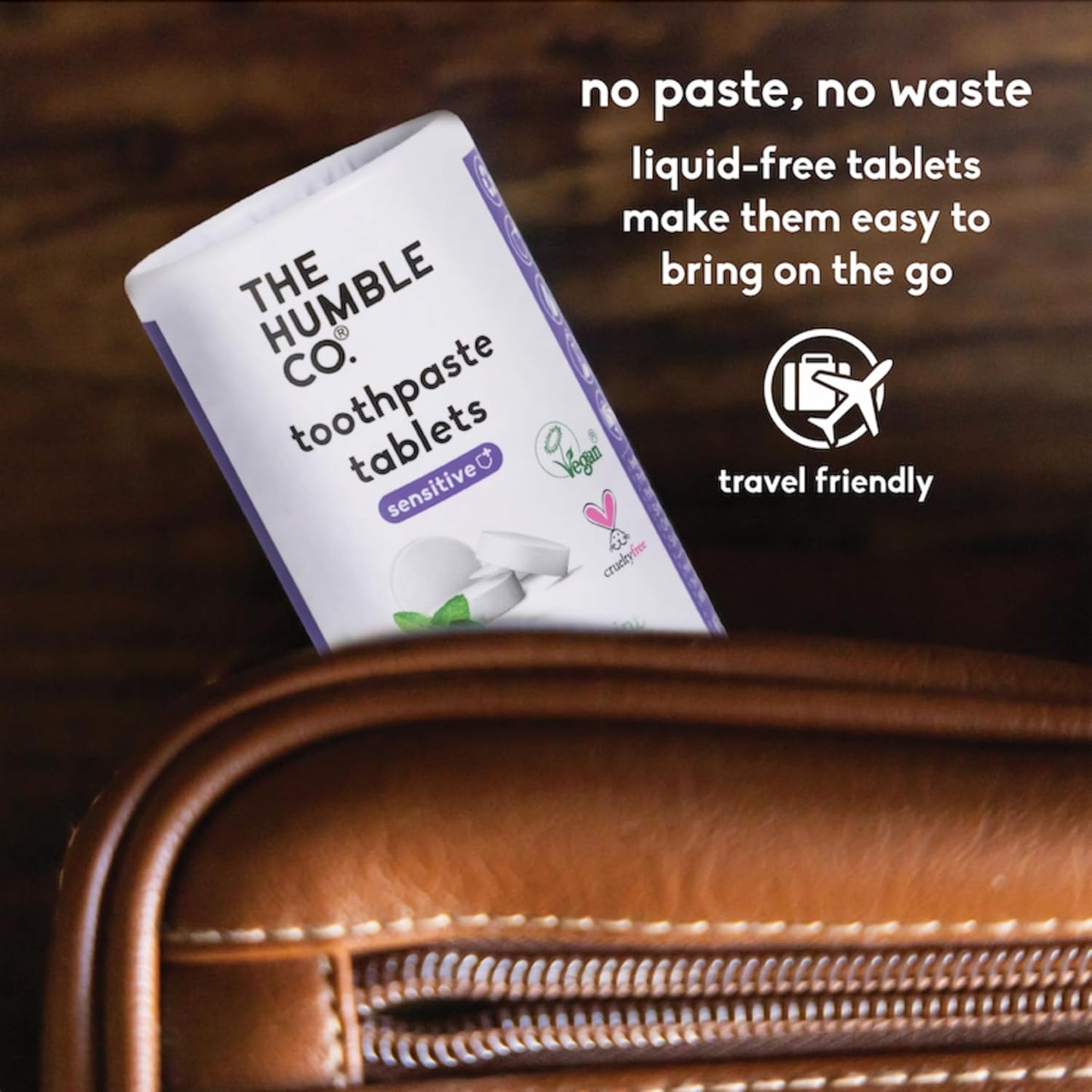 The Humble Co. Sensitive Toothpaste Tablets – Fluoride Free Toothpaste Tablets for Sensitive Teeth and Gums, Dentist Developed Formula, Vegan, SLS Free, Plastic Free (Spearmint, 2 PK)