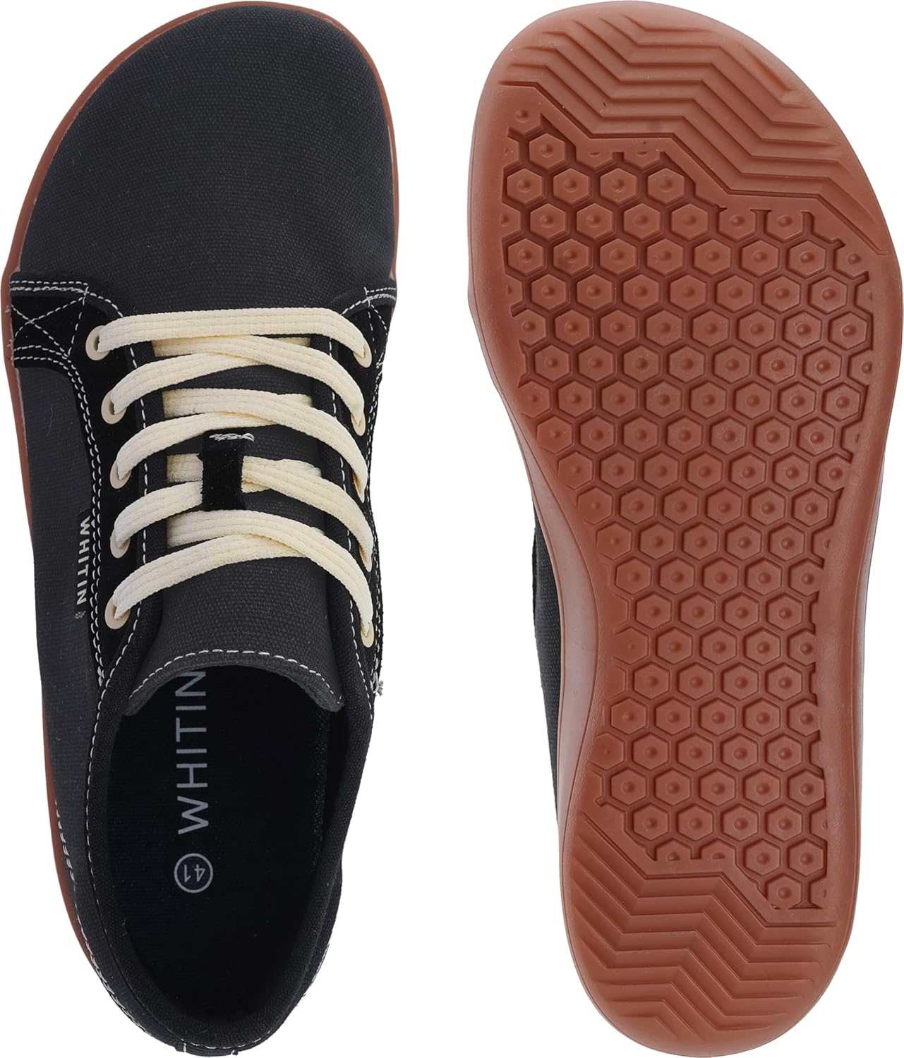 WHITIN Women's Canvas Barefoot Shoes | Wide Width Minimalist Sneakers | Classic Fit Low Top