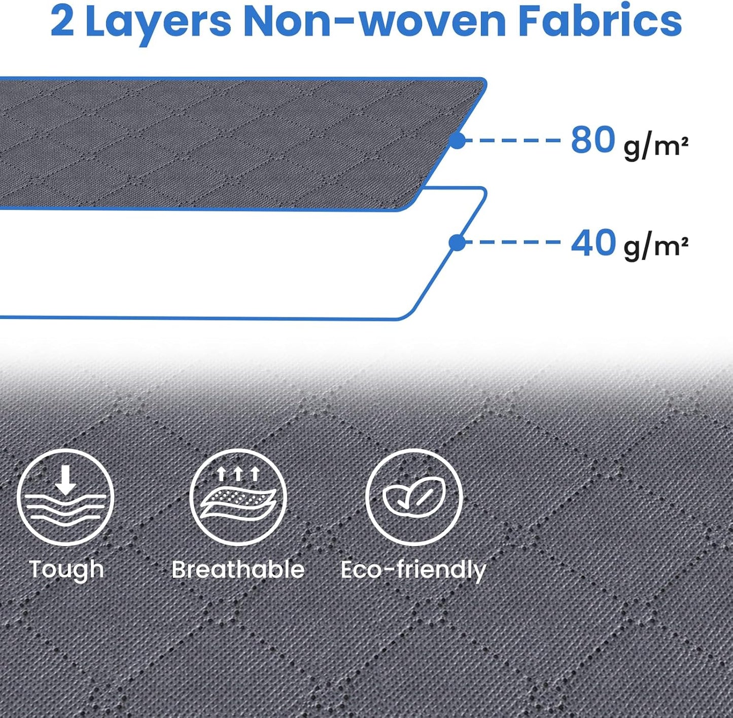 Fab totes 8 Pack Clothes Storage, Foldable Thick Fabric Blanket Storage Bags, Containers for Organizing Bedroom, Closet, Clothing, Comforter,Closet Organization with Handle,Grey