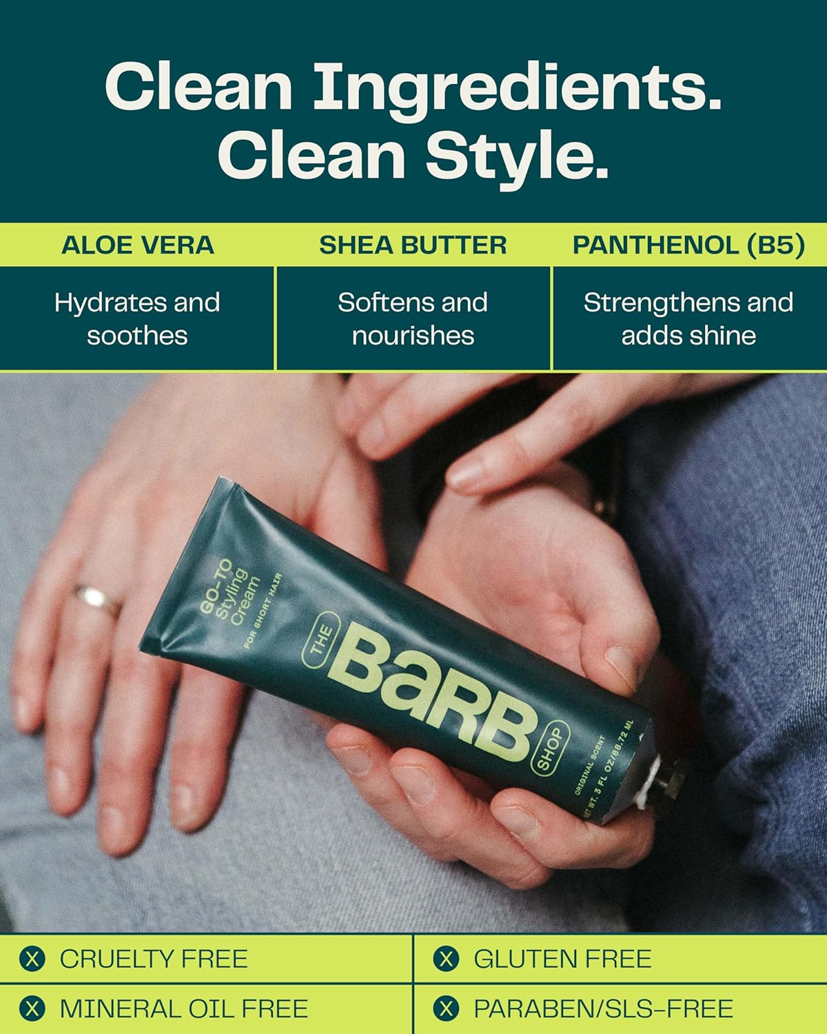 Barb Styling Cream for Women and Men - Soft Hold Hair Styling Cream for Curl Definition and Frizz Control - Lightweight, Natural Finish - Fragrance Free - 3 fl oz