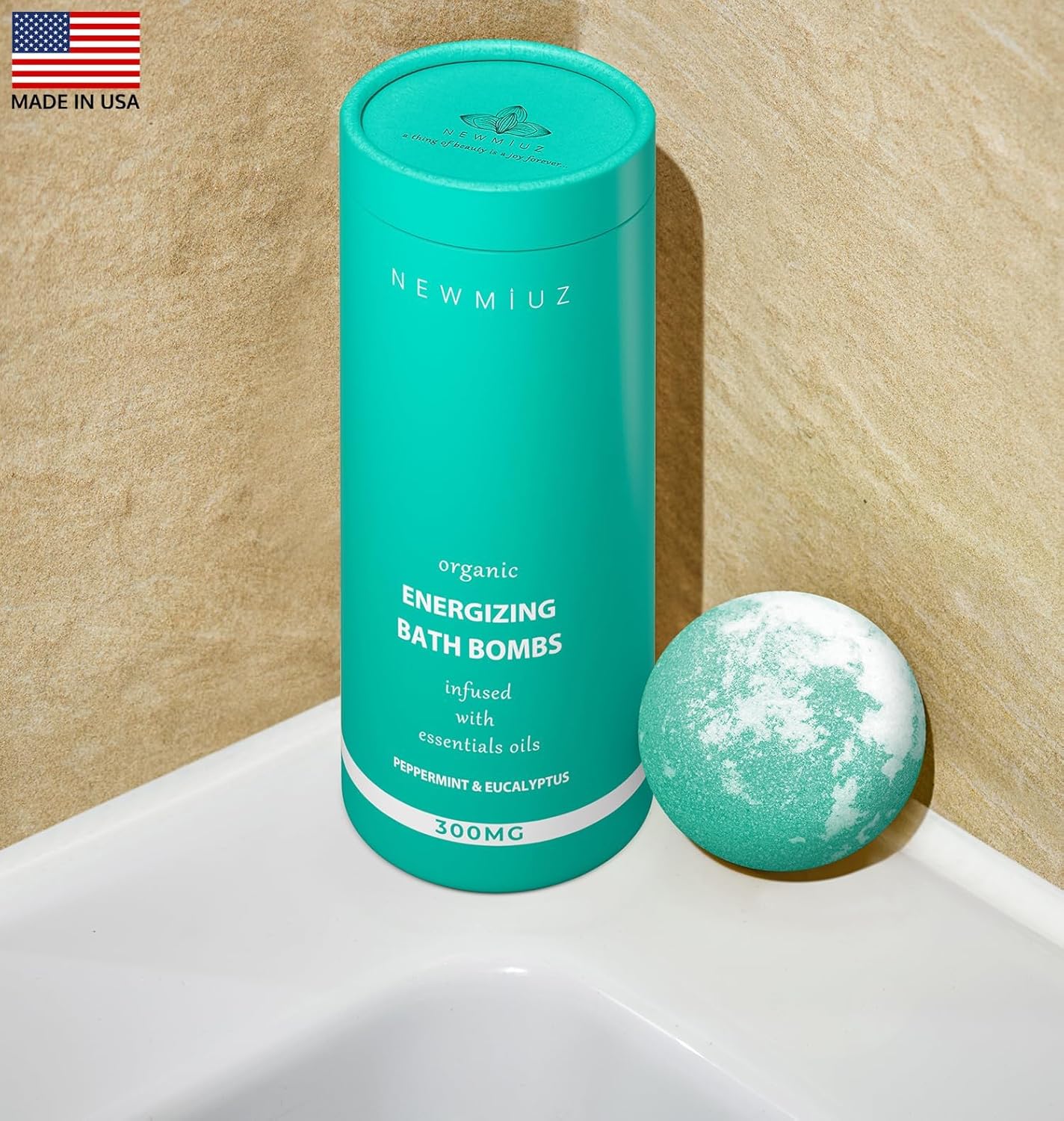 Menthol Fizzing Bath Bomb Eucalyptus Peppermint Epsom Salt Refreshing Bubble Spa with Essential Oil Infused Post Workout Sore Muscles Recovery Gift