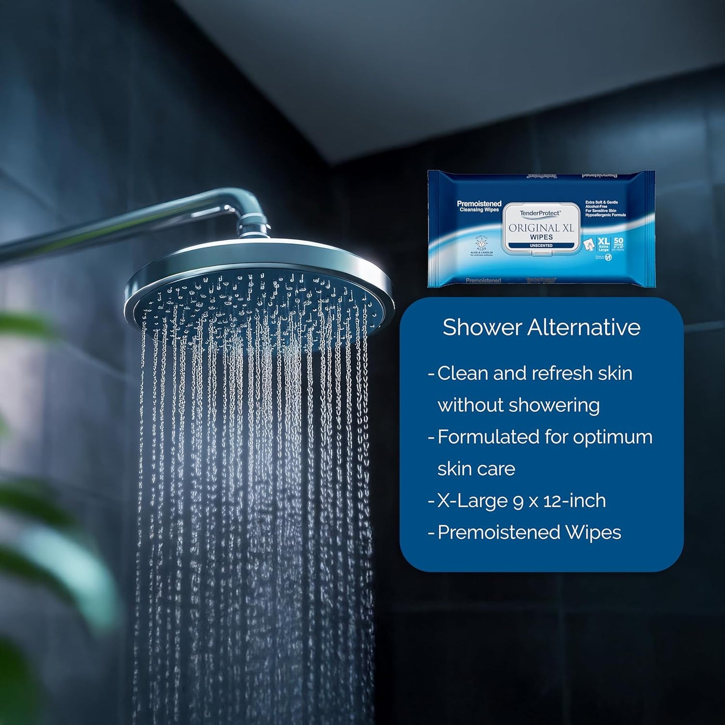 TenderProtect® Original XL Premium Adult Wipes (50/Pk), Extra-Large 9"x12" Wet Wipes with Aloe, Wash Cloths for Babies & Elderly, Incontinence, Hands & Body Cleaning